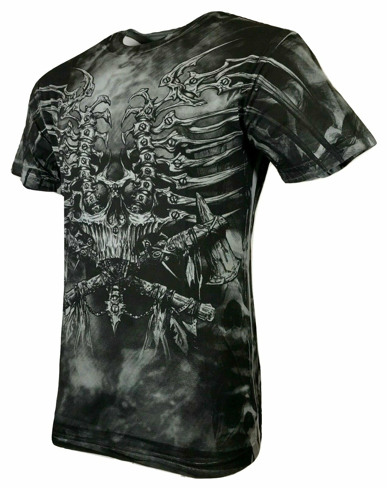 Xtreme Couture Affliction Men’s T-Shirt IRONE BONE Black Tattoo Biker S-5XL