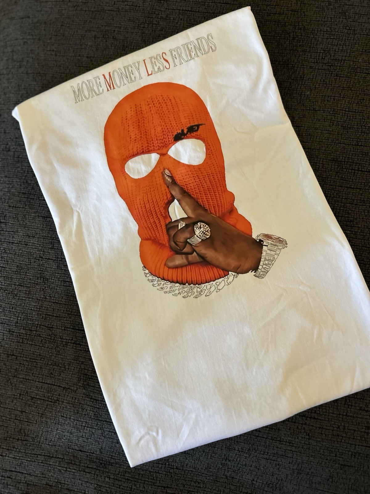 More Money Less Friends Graphic Tee White XL Streetwear T Shirt