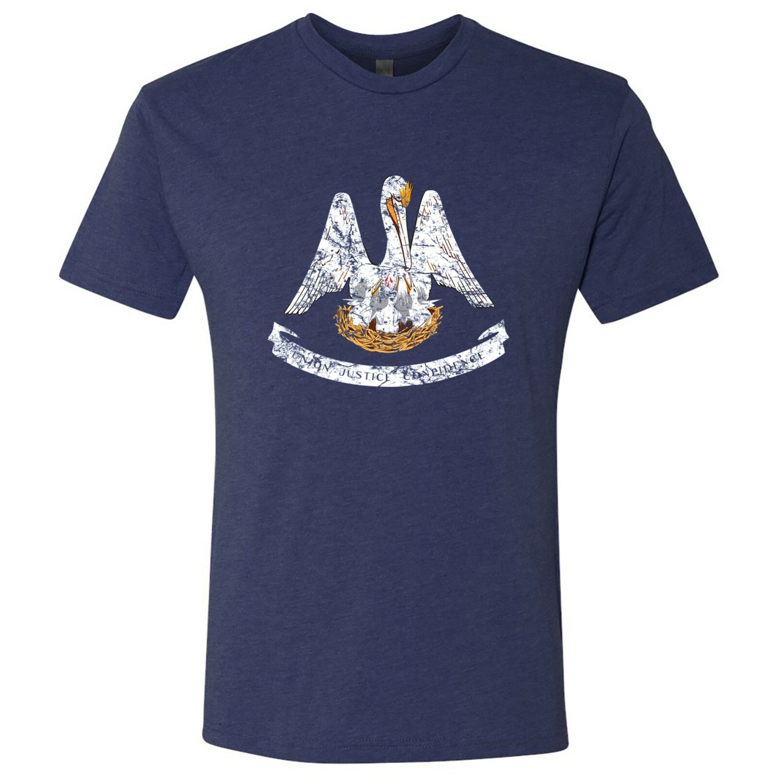 Louisiana Flag State Pride Triblend Mens T-Shirt – Vintage Navy