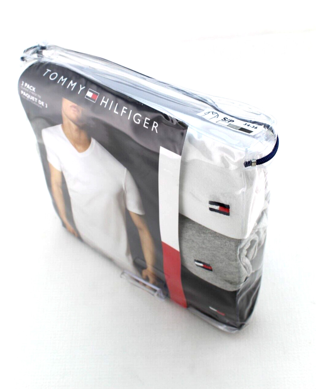 TOMMY HILFIGER Size Small Multi-Colors 3-Pack Classic V Neck T-shirts MSRP $39
