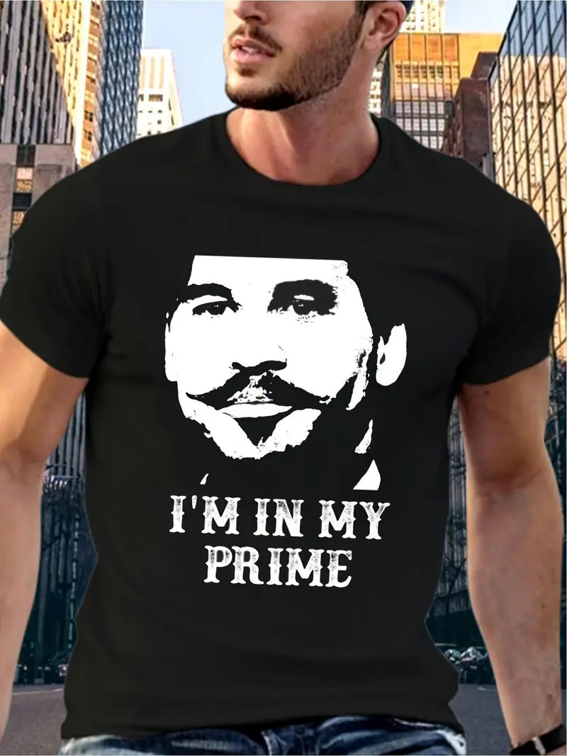 Casual Style | Men’s “I’m in My Prime” Graphic T-Shirt – Casual Black Cotton Tee