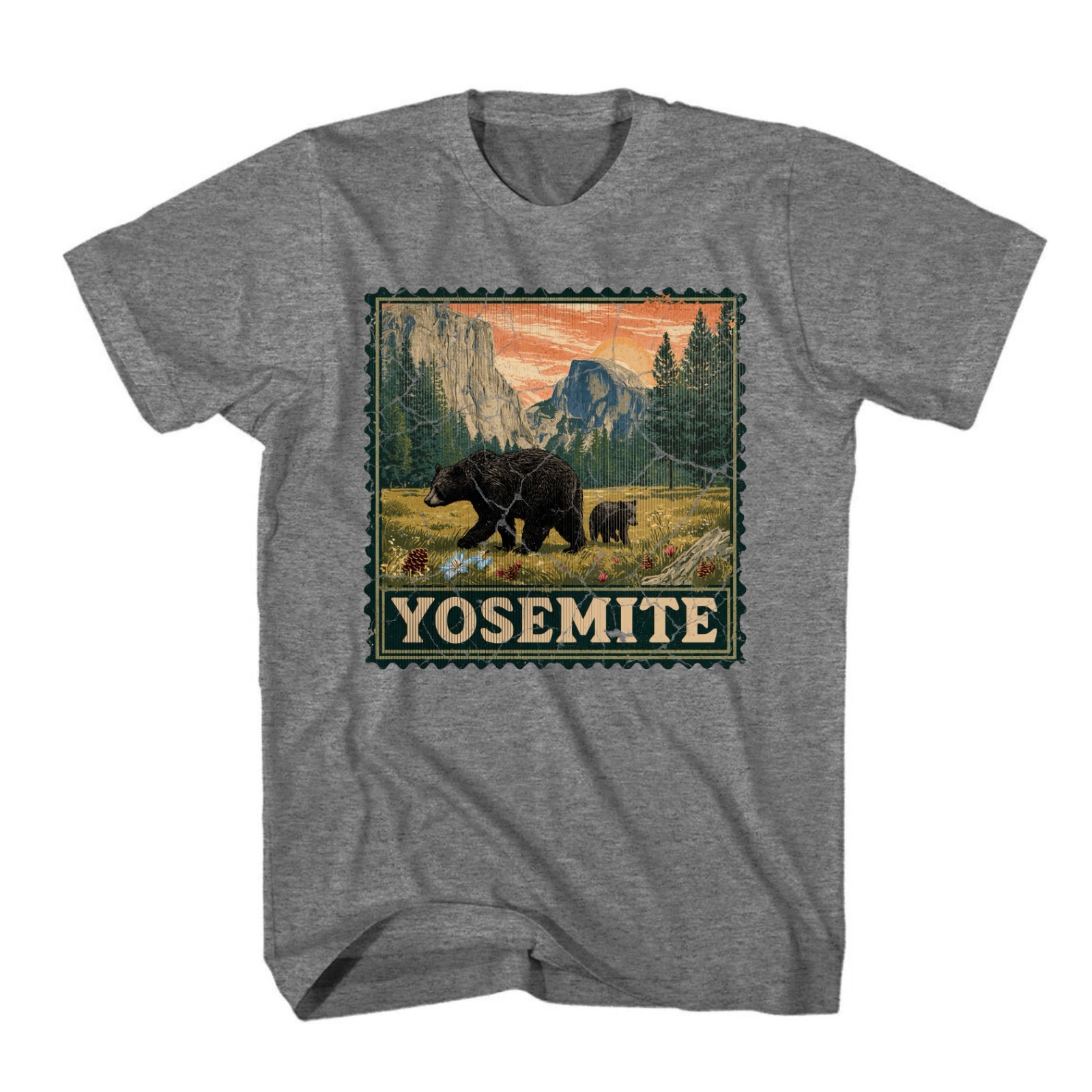 Yosemite National Park Shirt Half Dome Souvenir Shirt Stamp Outdoor Wildlife Tee