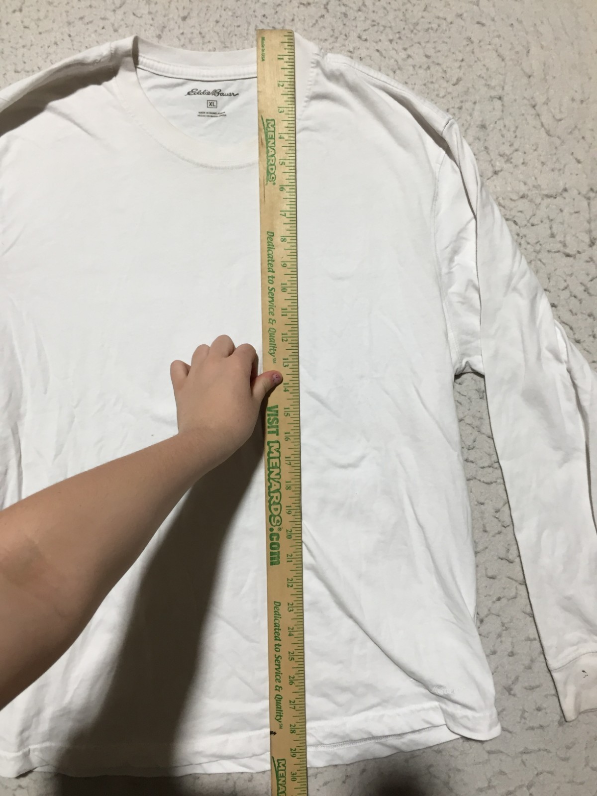 Eddie Bauer T Shirt Mens XL White Long Sleeve Crew Neck Soft
