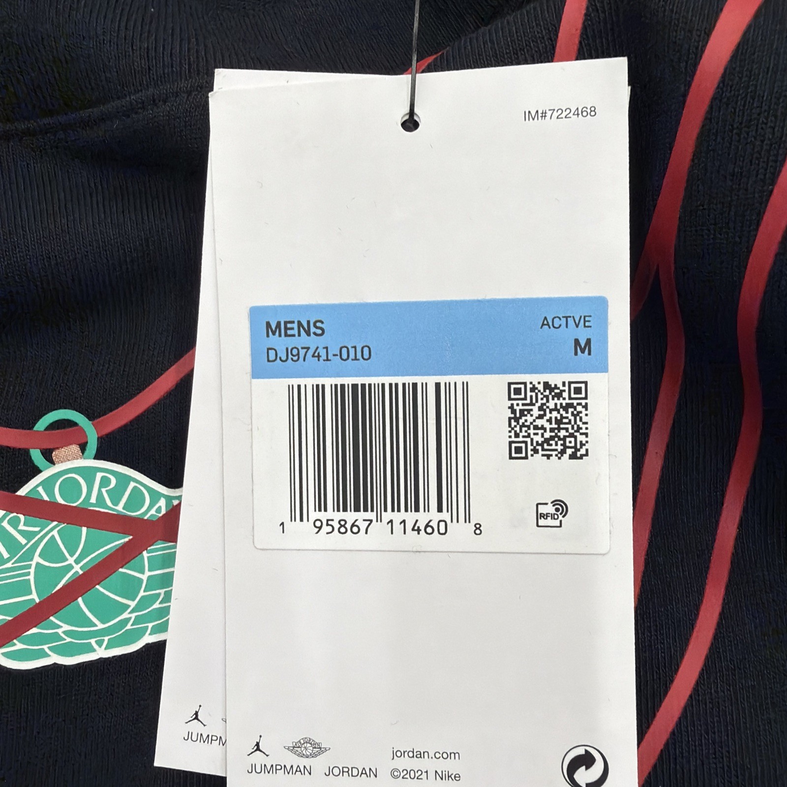 Nike Air Jordan x Clot Black Jade Graphic T-Shirt DJ9740-010 Medium