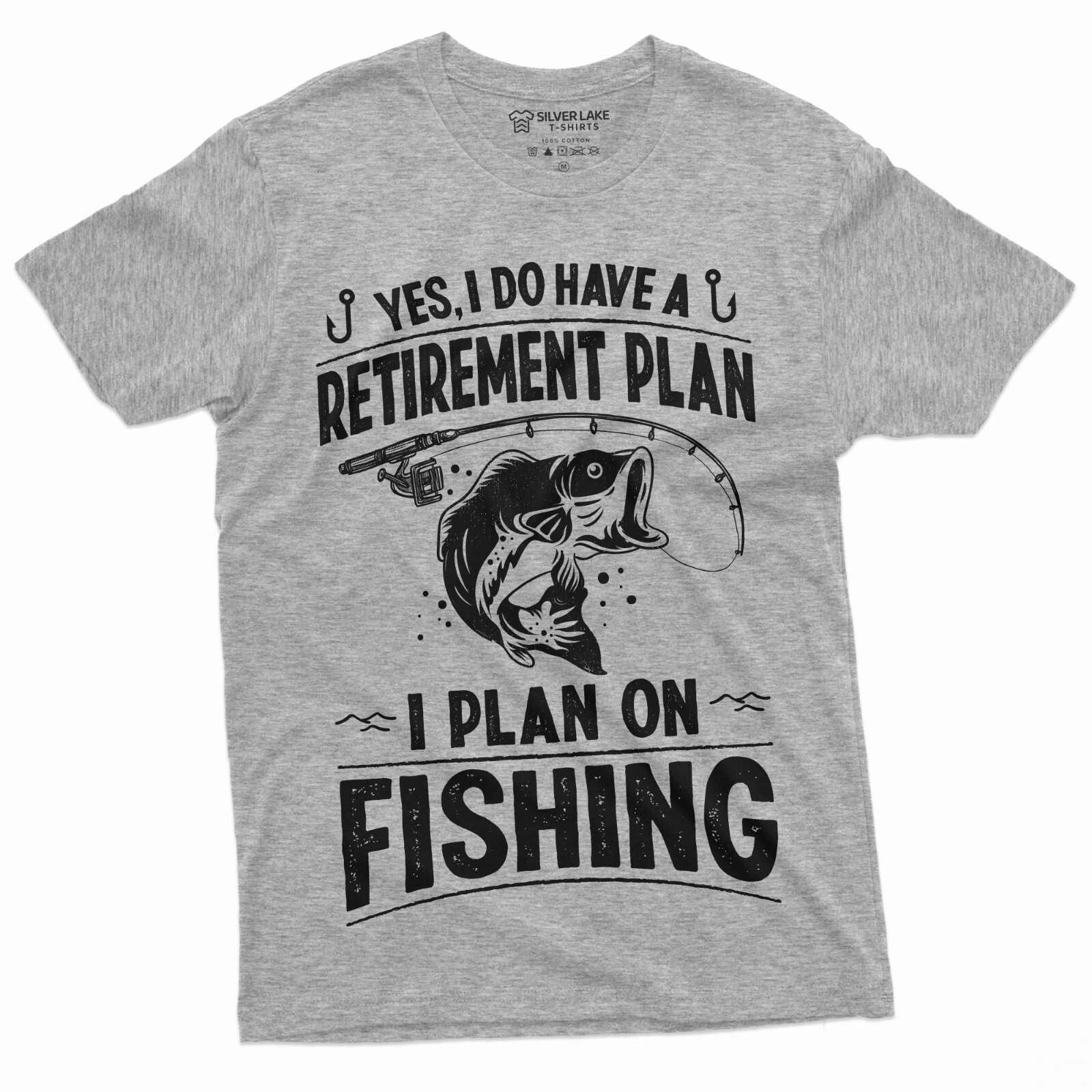 Retirement Plan Fishing T-shirt Mens Funny Retired Grandpa Dad Husband Tee Shirt