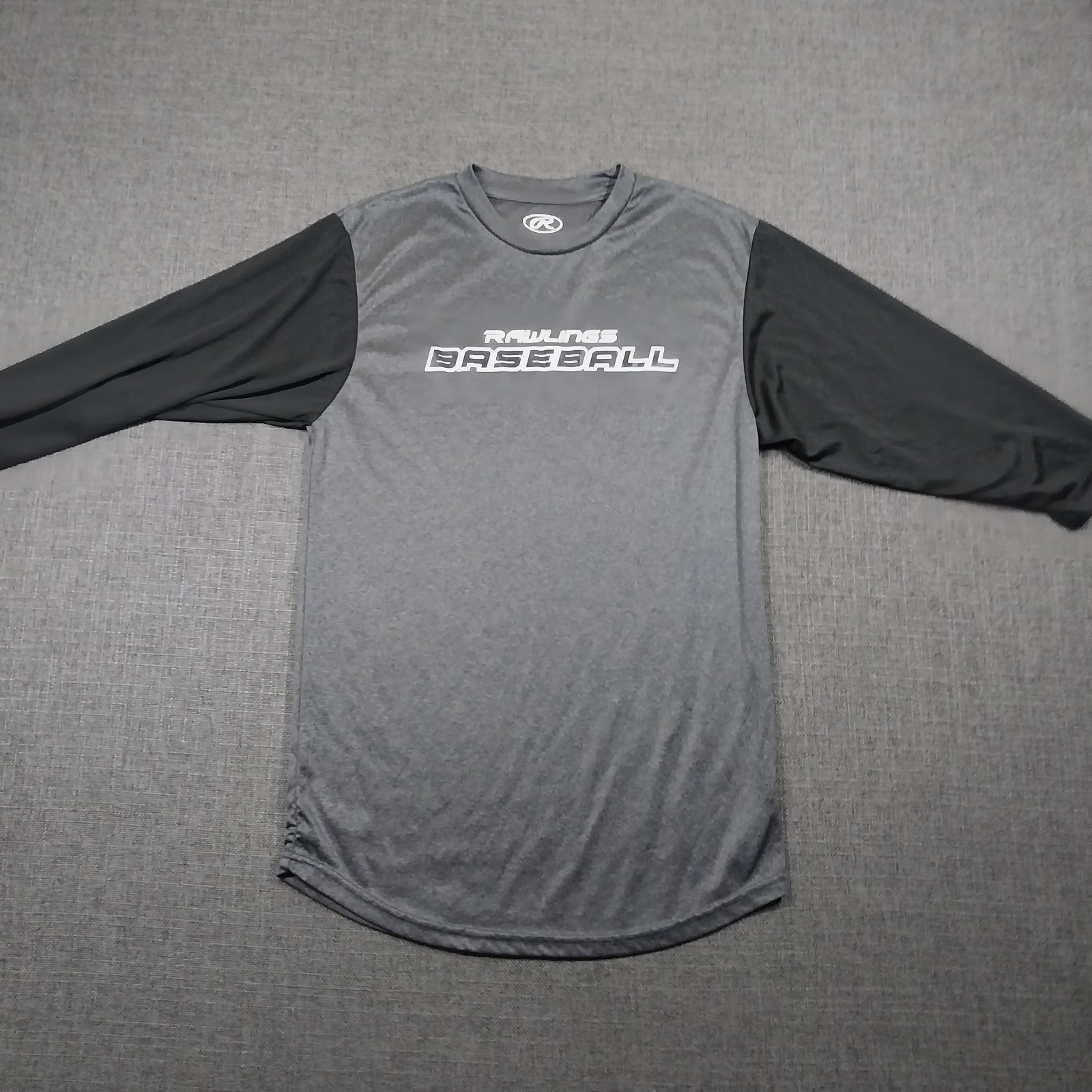 Rawlings Baseball Raglan Performance T Shirt Small Gray
