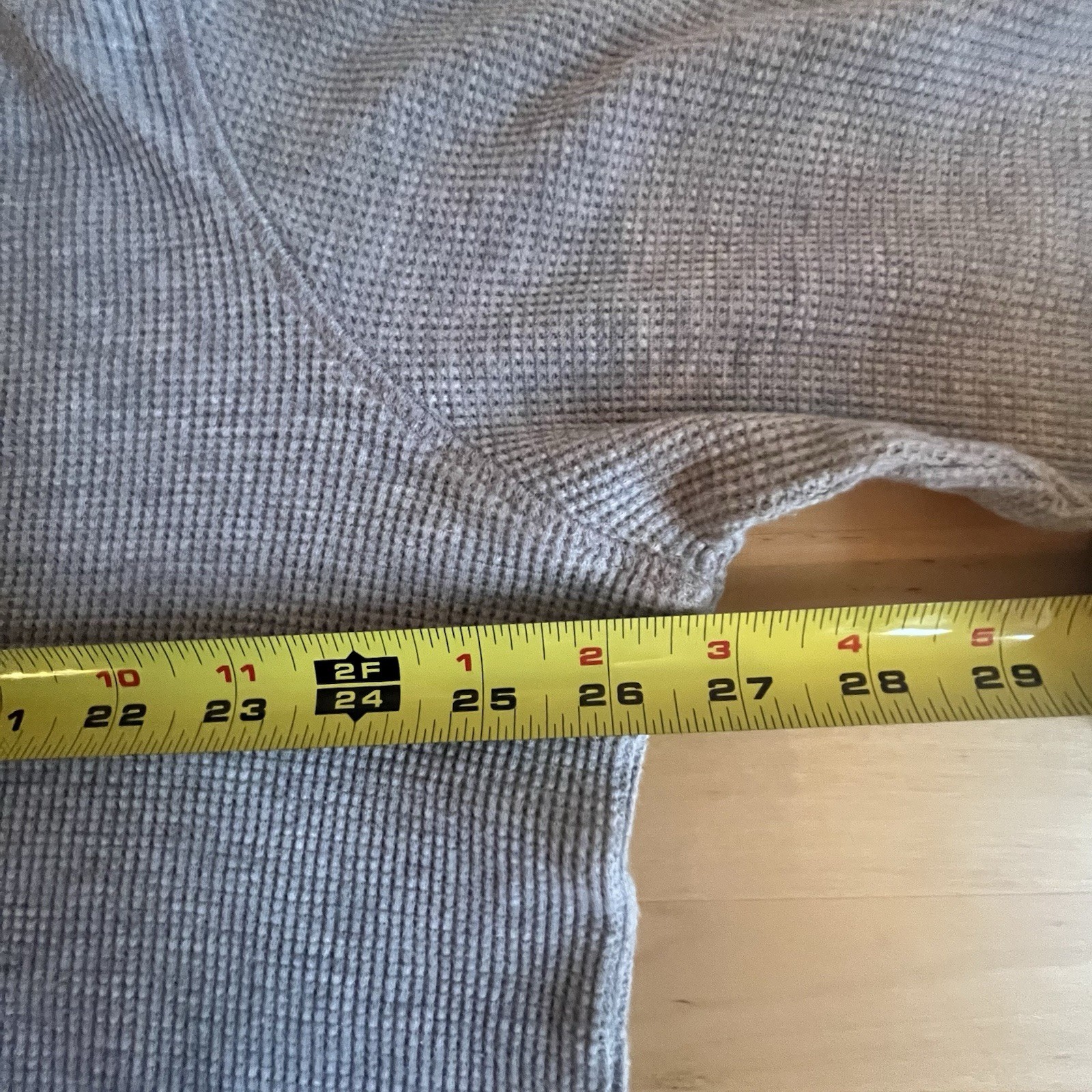 Member’s Mark Gray Cabincore Warm Thermal Waffle Soft Wash Long Sleeve SzXXL