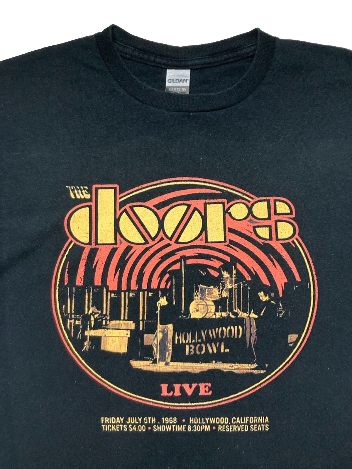 THE DOORS Live July 5, 1968 Hollywood Bowl Retro Adult MEDIUM T-Shirt Tee Cotton