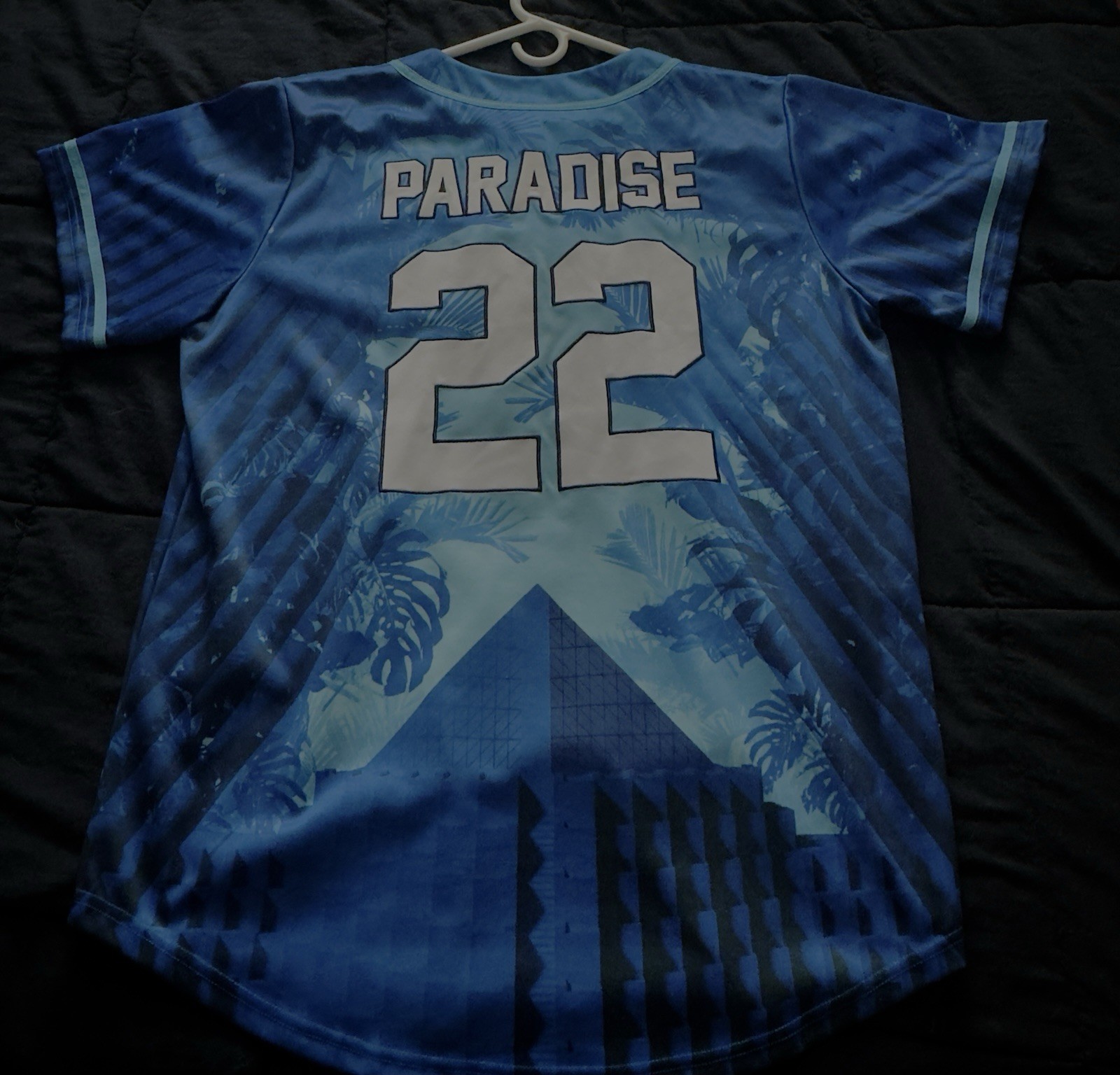 Excisions Paradise Blue Graphic Button up Jersey XL (2022 edition)