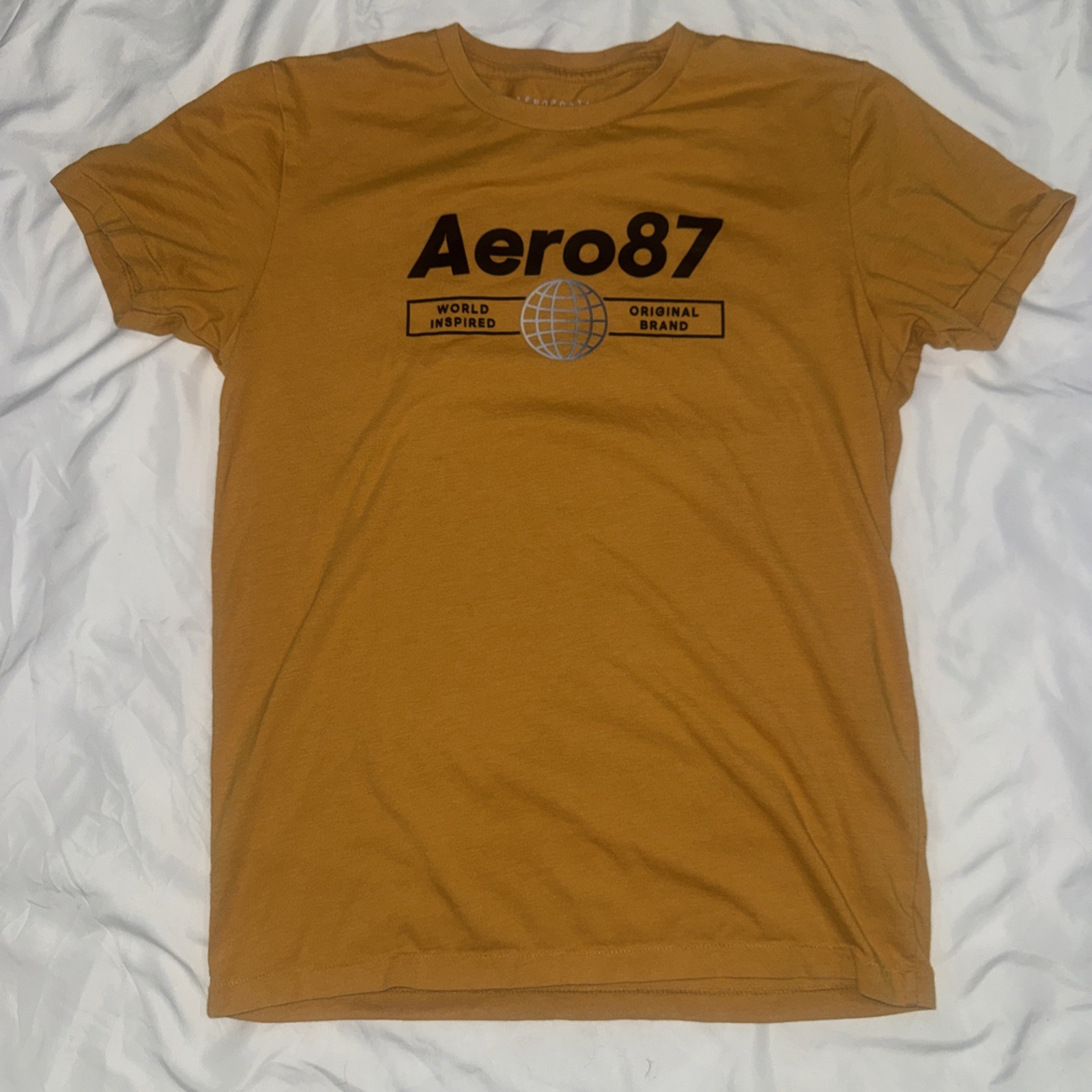 Aeropostale Aero-87 Athletic Dept T-shirt Men’s M Mustard World Inspired Orig