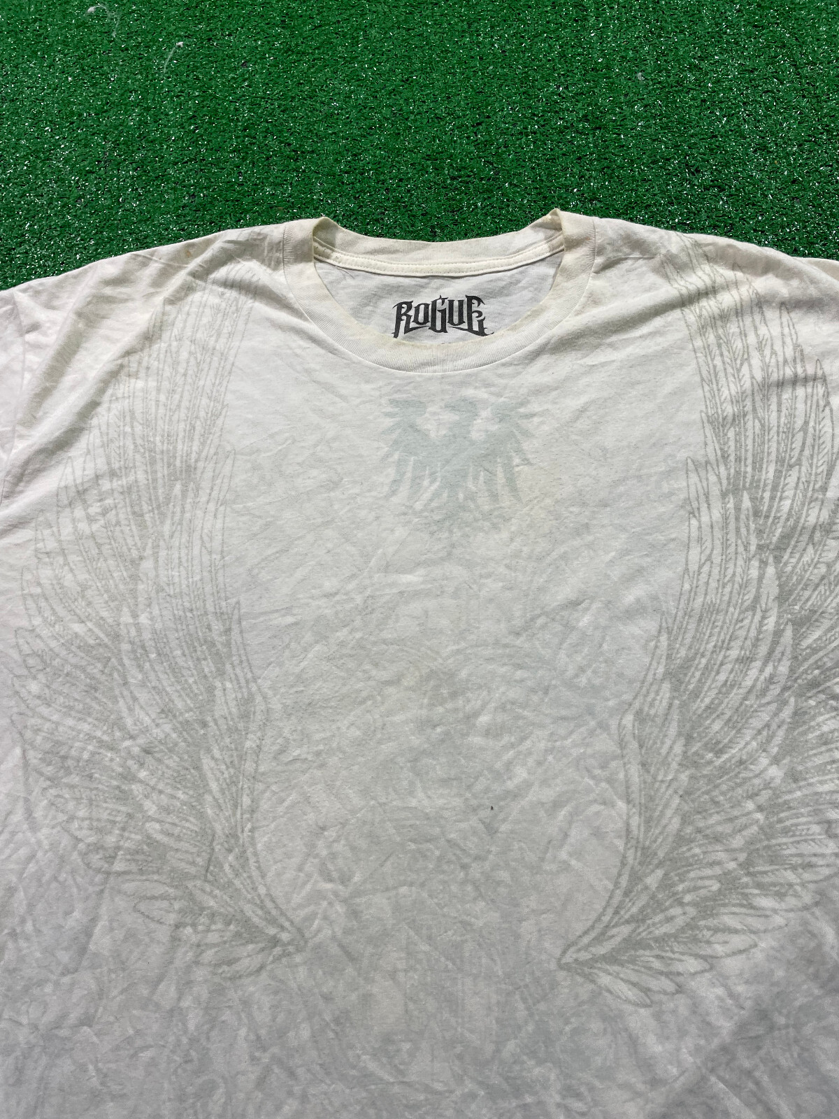 ROGUE Apparel Branding T-Shirt Sz 2XL White Y2K Style Worn