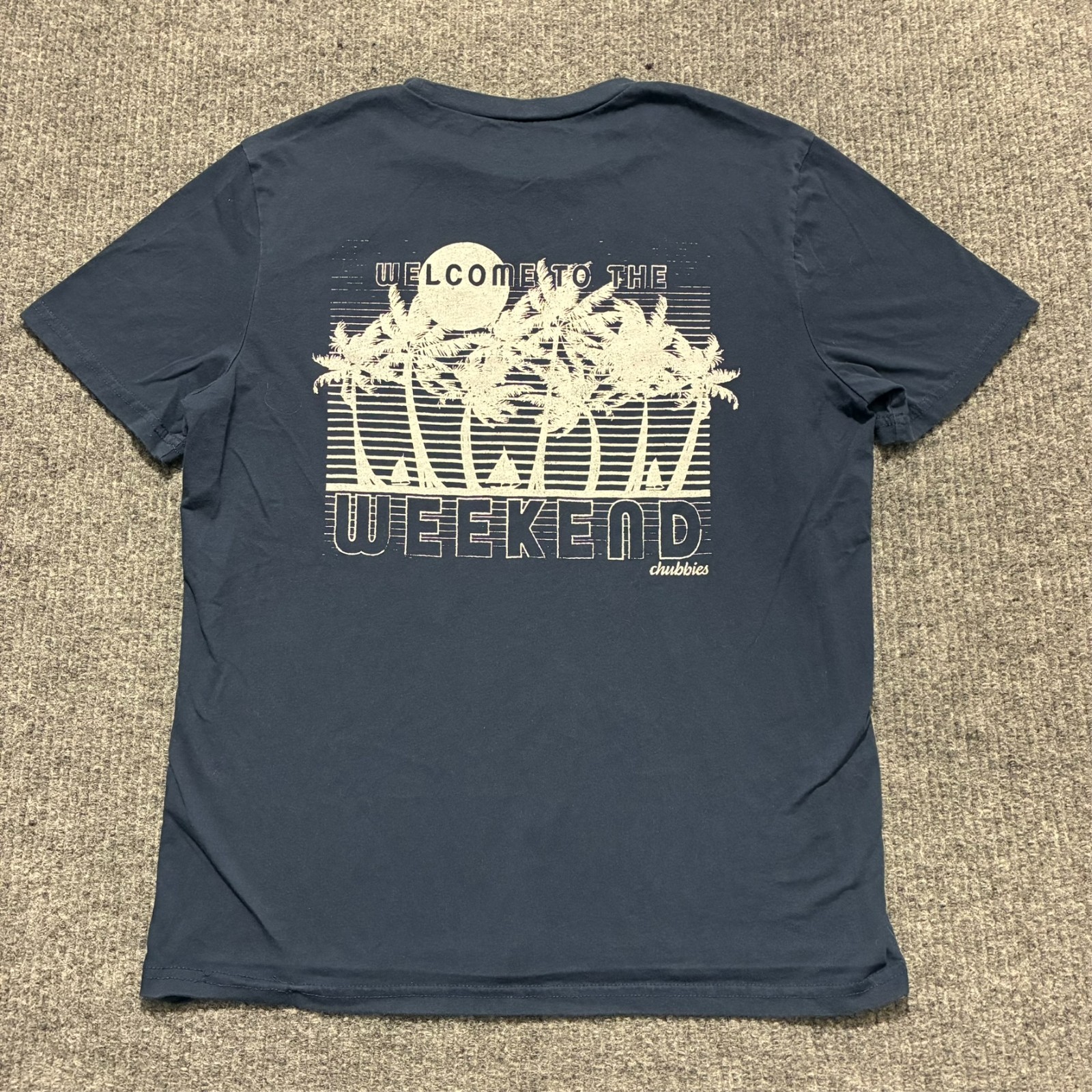 Chubbies “Welcome To The Weekend” Shirt Mens Size Medium Navy Short Sleeve