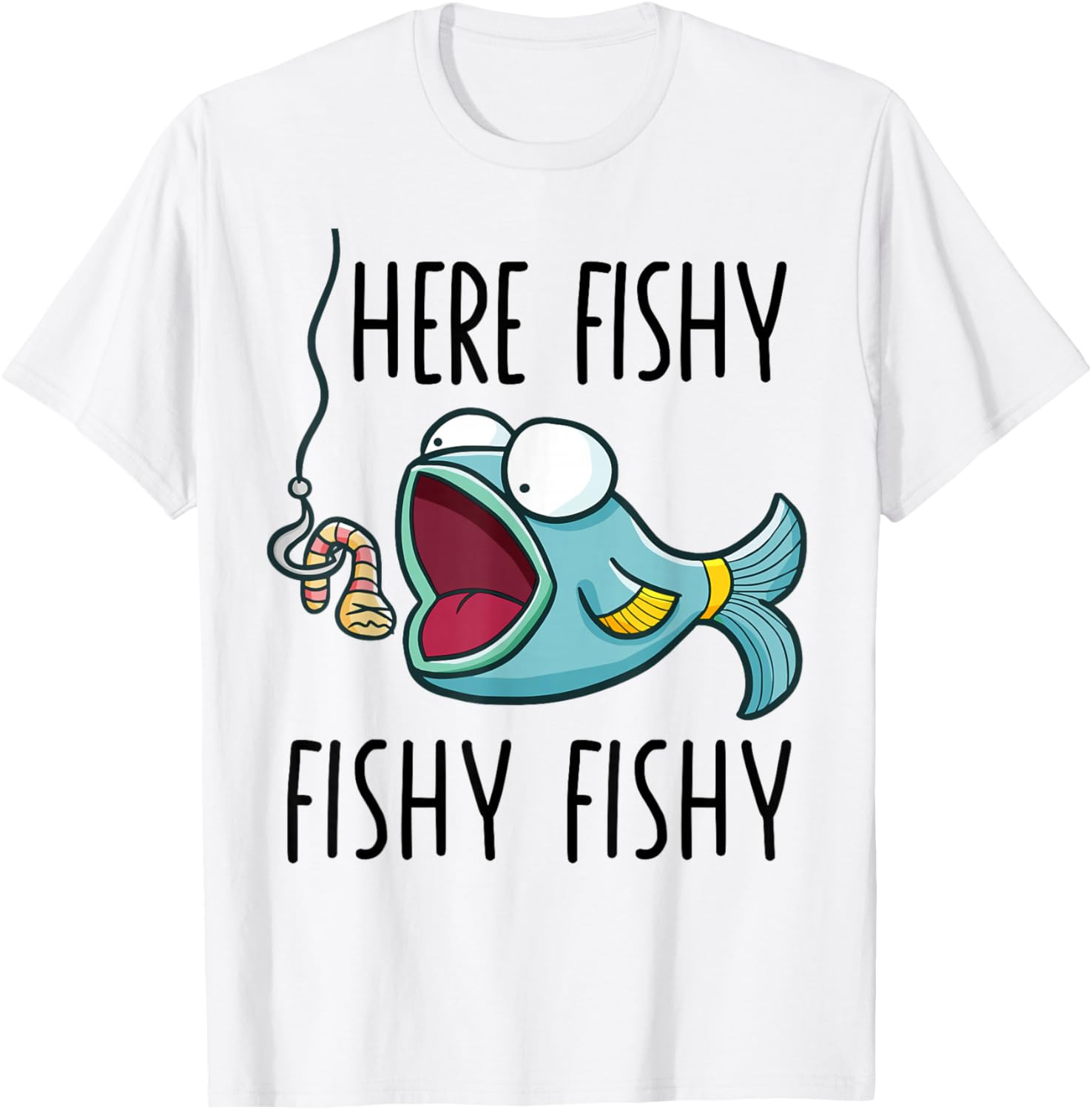 Here-Fishy Shirt Kids Toddler Girls Cute Fish Funny Fishing T Shirt