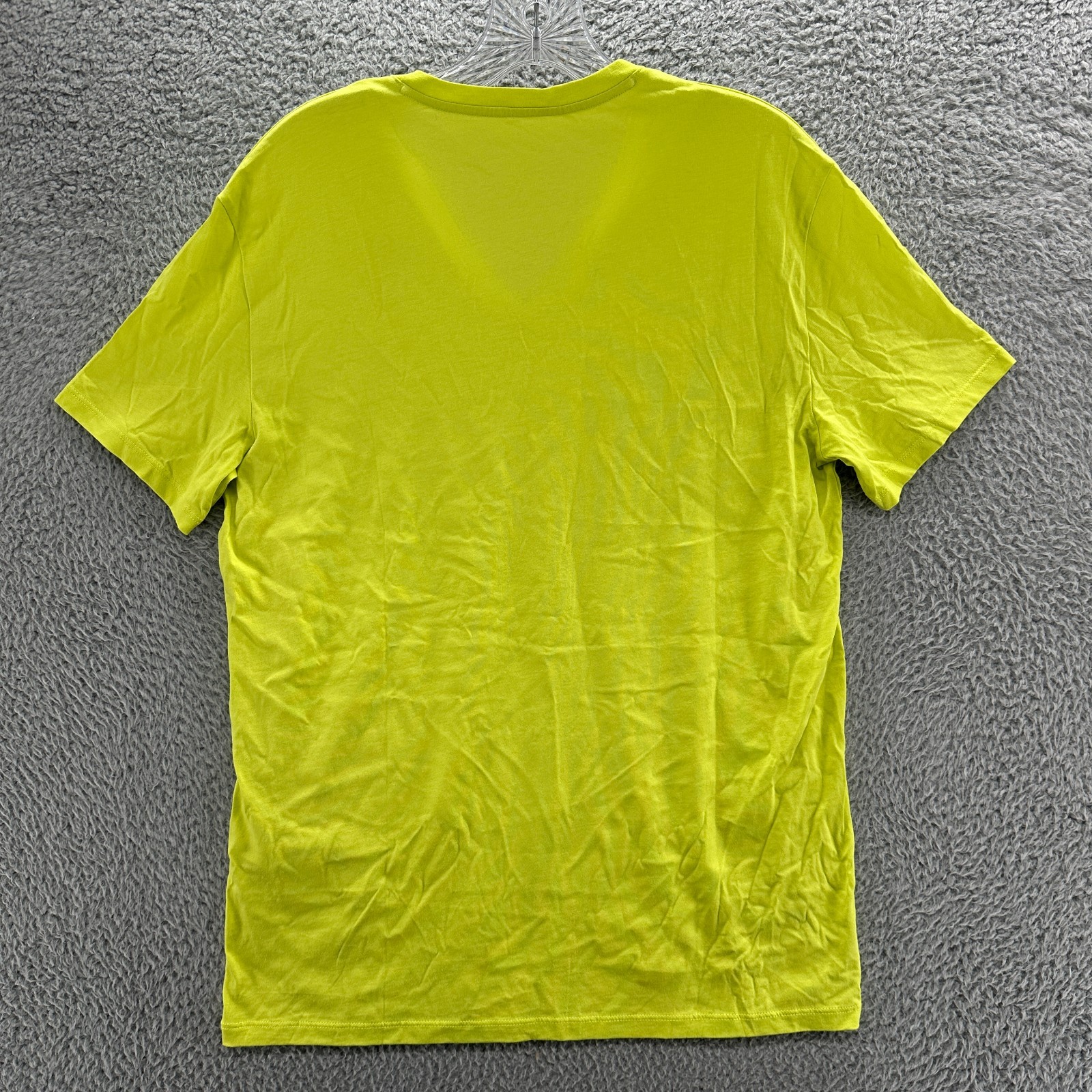 Armani Exchange Shirt Mens Large L Green Pima Cotton Slim Fit V Neck T Shirt