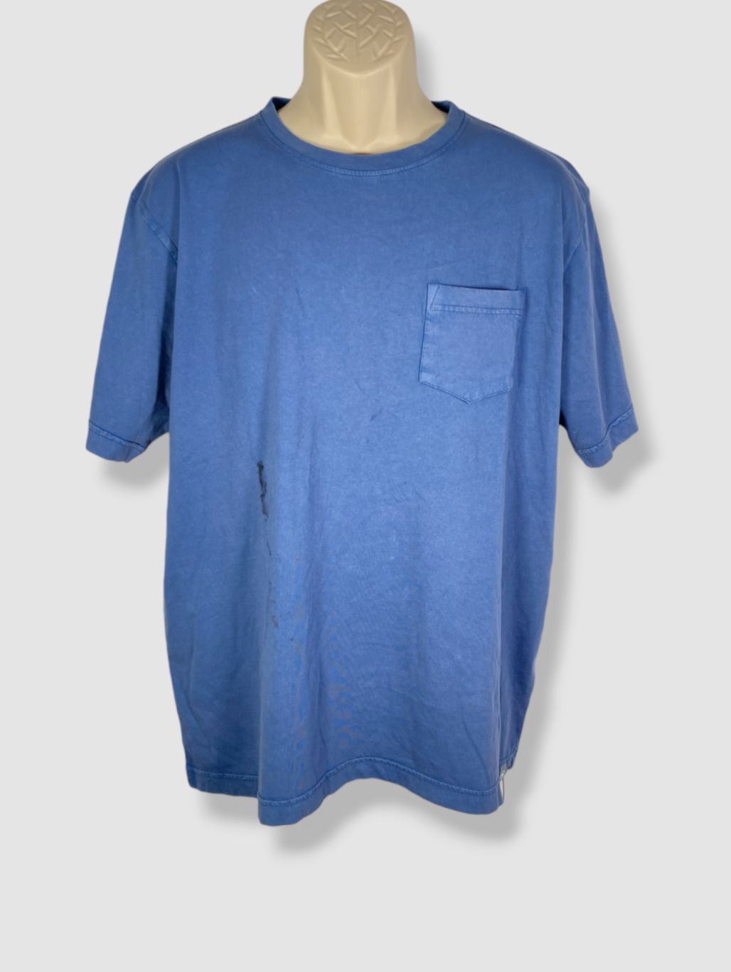 $65 Peter Millar Men’s Blue Solid Crown Seaside Cotton Pocket T-Shirt Size Large