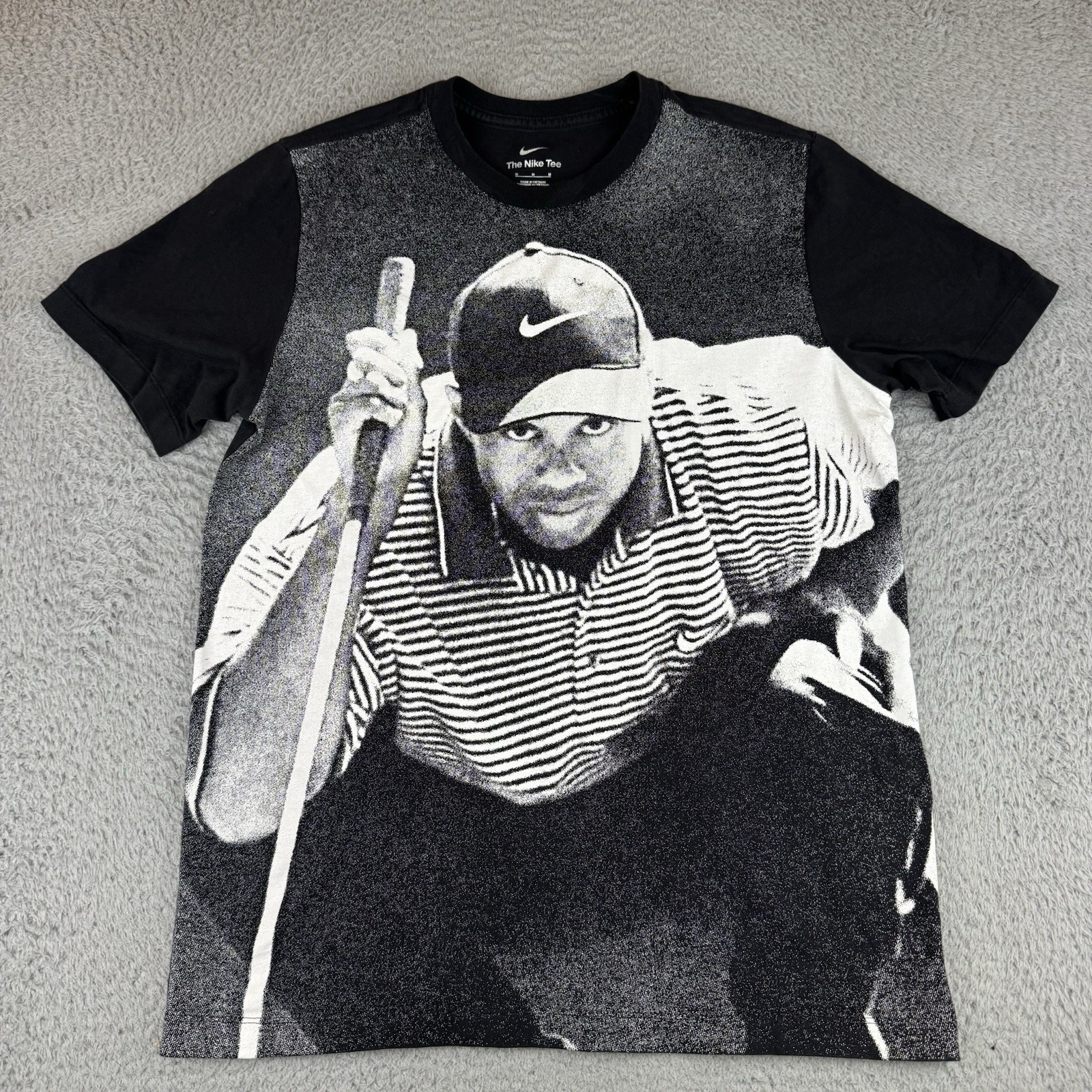 Nike Tiger Woods TW 25th Anniversary Graphic T Shirt Black Mens Medium Golf