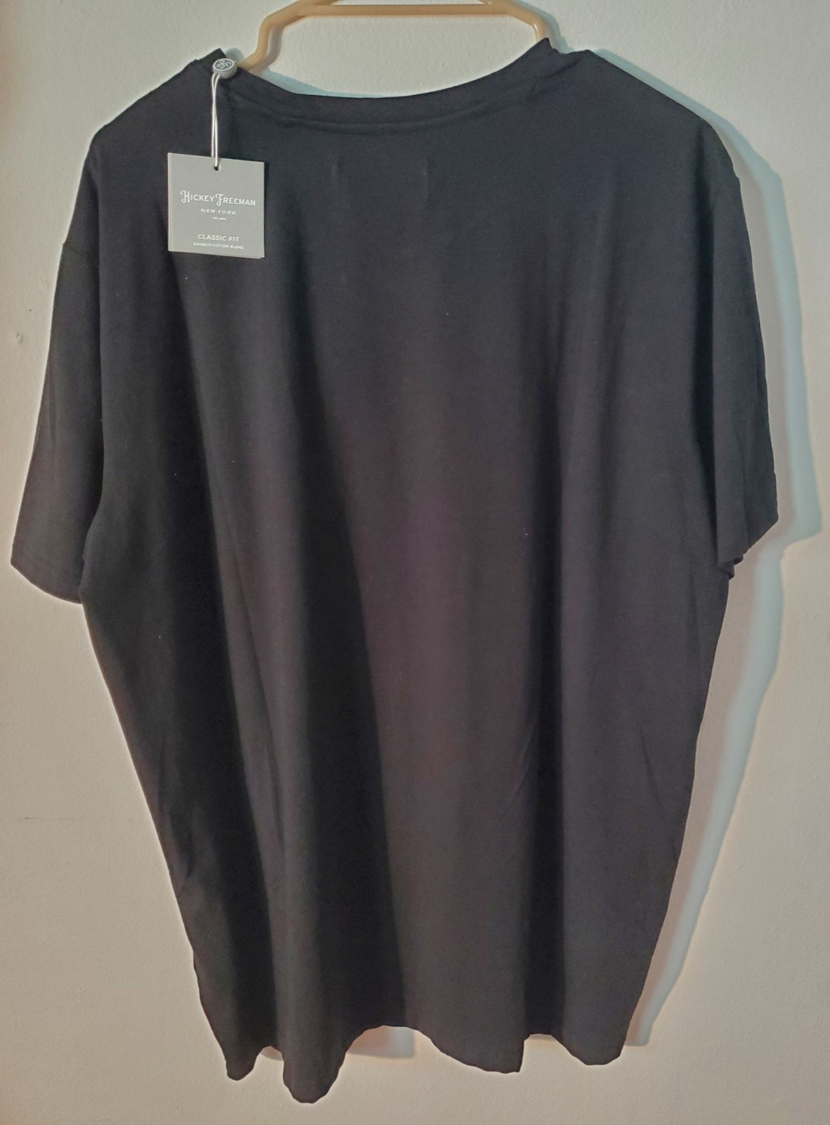 Hickey Freeman New York NWT Men T-shirt XL Black Bamboo Cotton Blend # 015