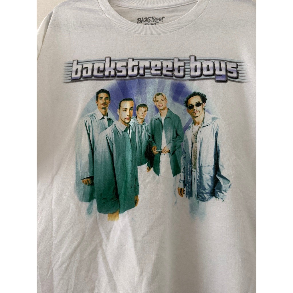 back street boys millennium throwback tour white band tee unisex size large / xl