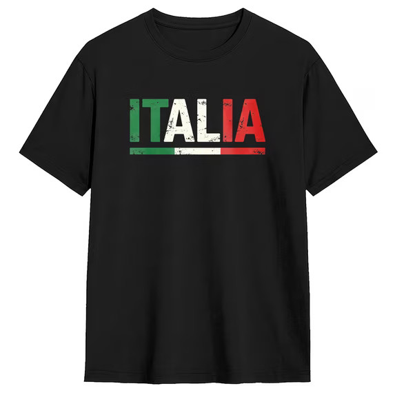 Italia Flag Unisex Black T-shirt