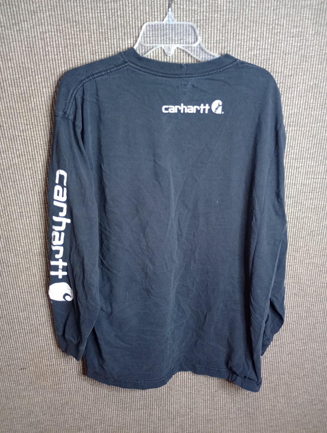 Carhartt Mens Shirt Graphic Spellout Long Sleeve TK0231-M Black Loose Fit Sz XL