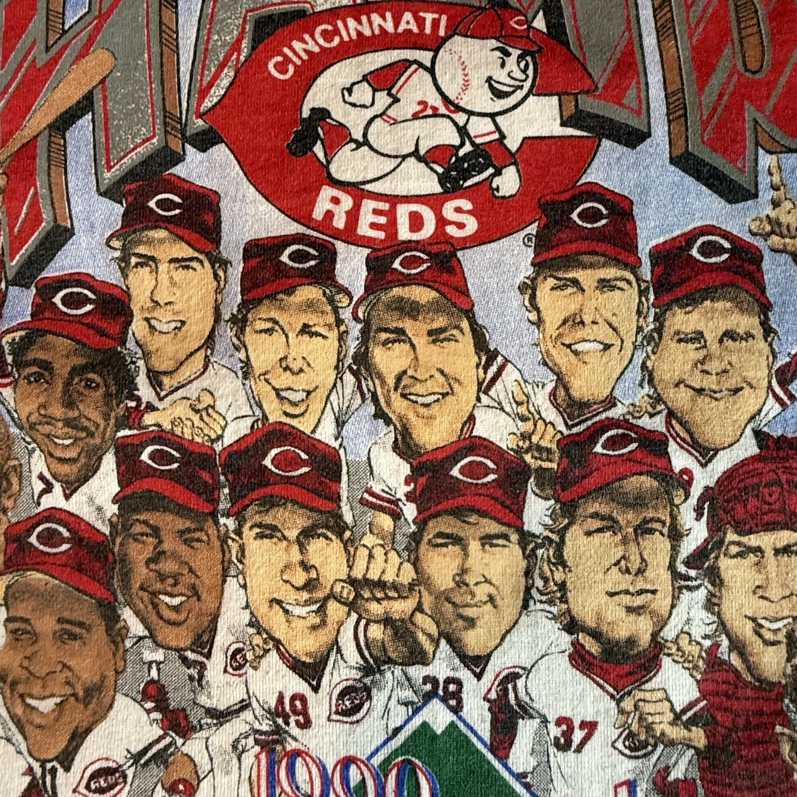 CINCINNATI REDS 1990 World Series Champs Licensed T-Shirt. LARGE Dead Stock VTG