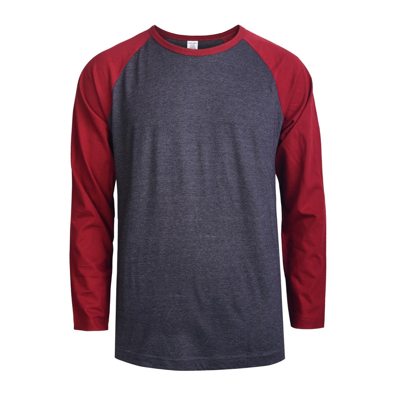 Men Baseball T-Shirt 100% Cotton Long Sleeve Soft Breathable Raglan Jersey S-3XL