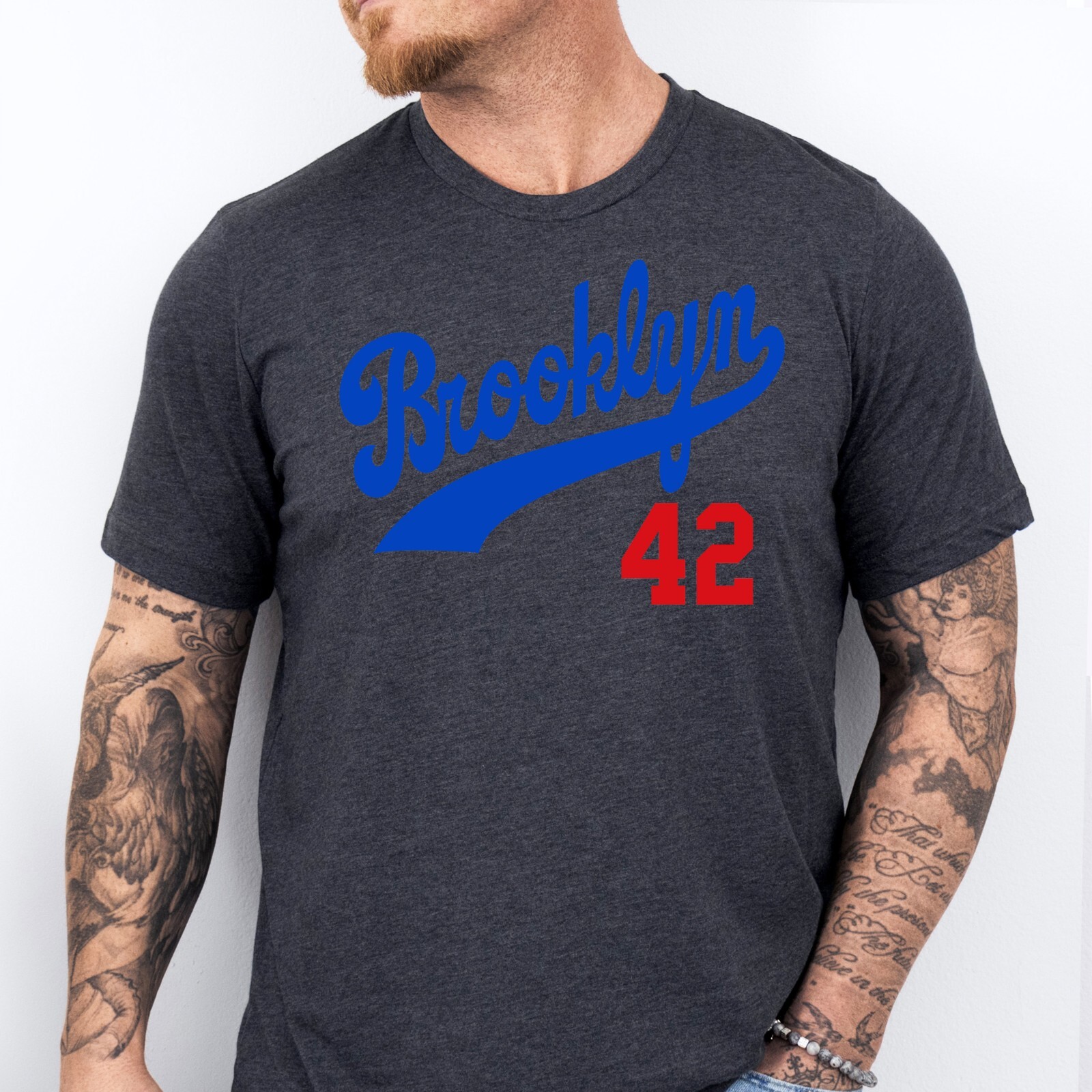 BROOKLYN 42 Baseball HOF themed Pre-Shrunk Ring Spun Cotton T-Shirt
