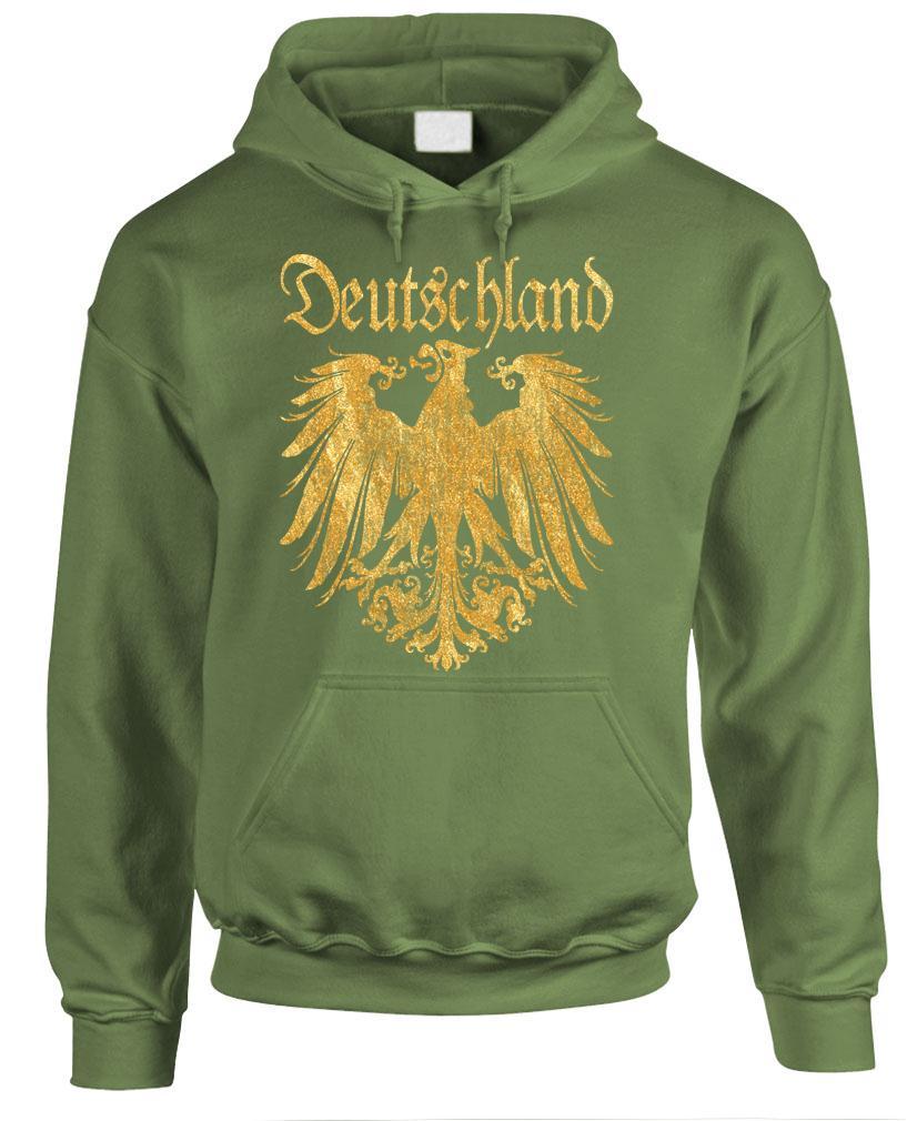 DEUTSCHLAND METALLIC Gold – German Eagle – Fleece Pullover Hoodie