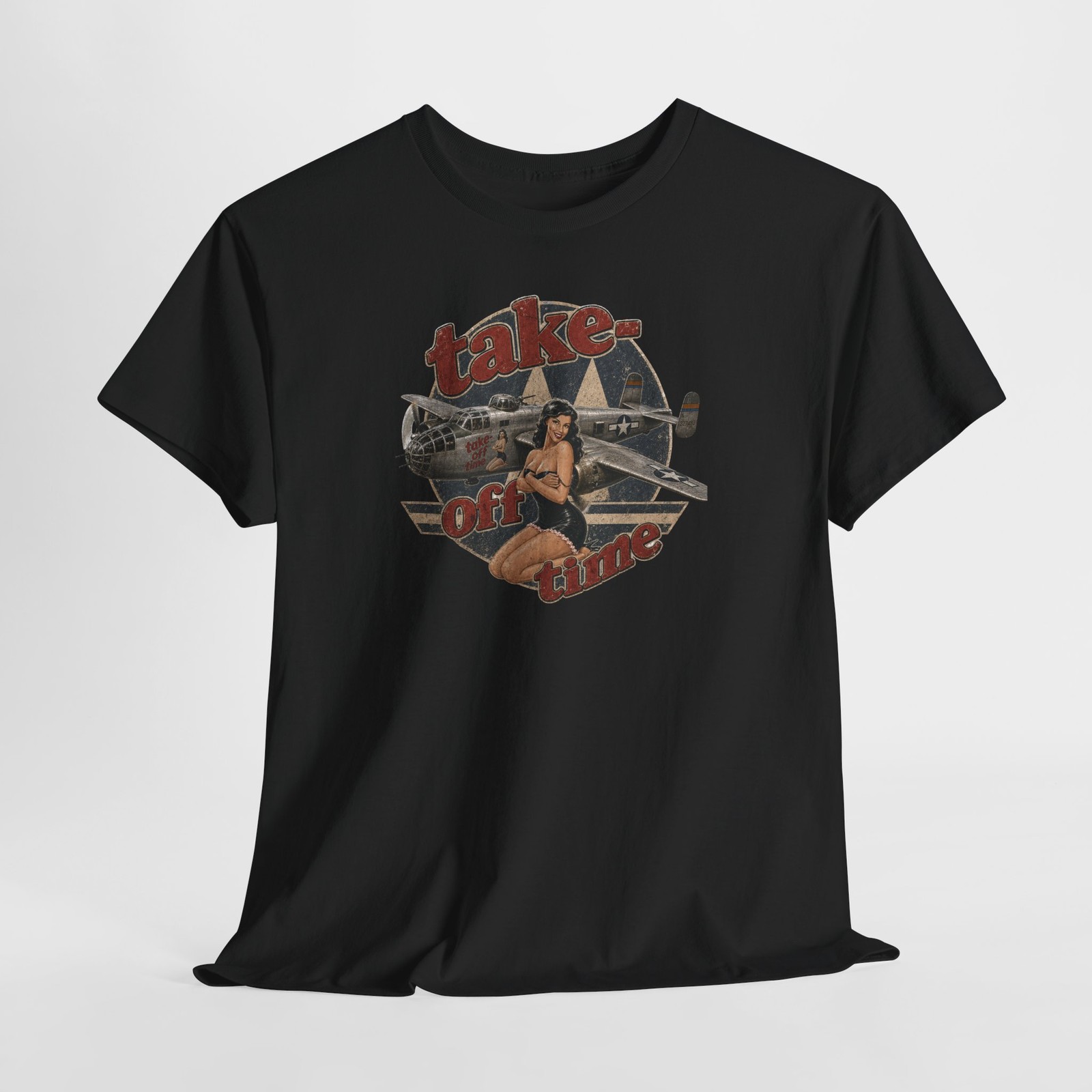 B-25 Take-Off-Time WWII Art History Military Aviation Gift Tee 11 Colors