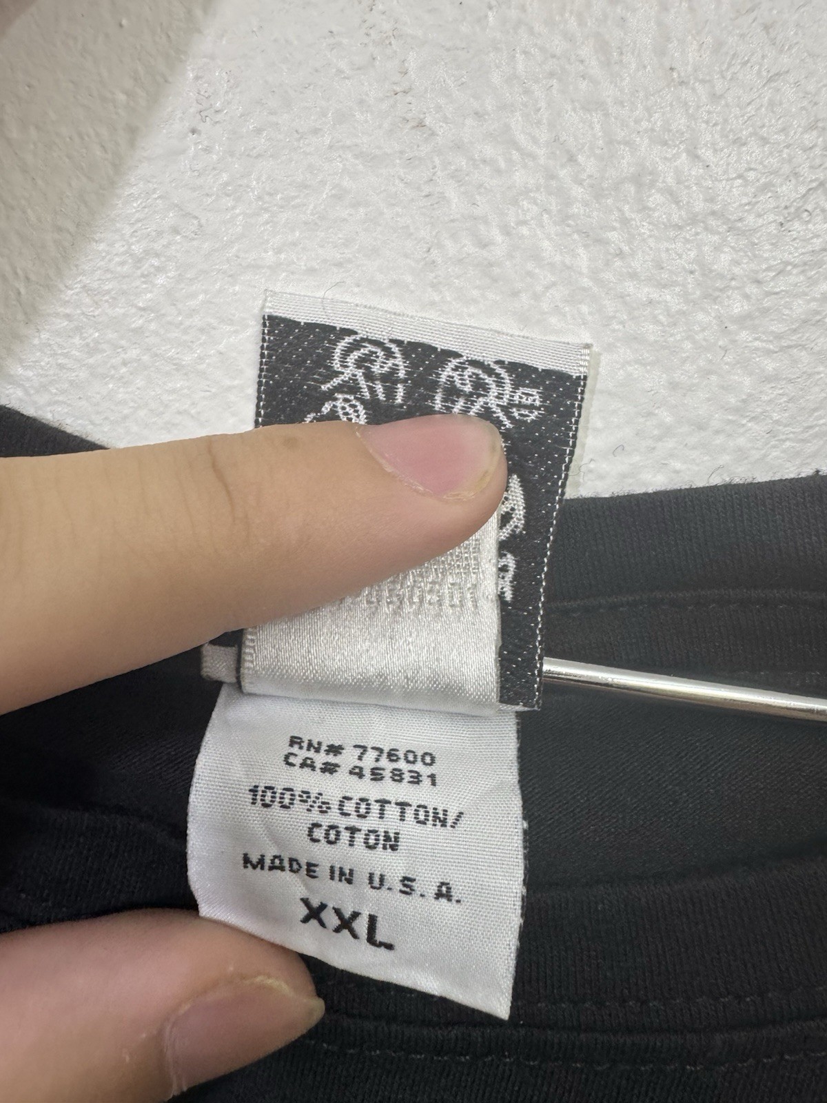 Chrome Hearts Multi Cross Patch Leather T-Shirt XXL Faded Black USA Rare