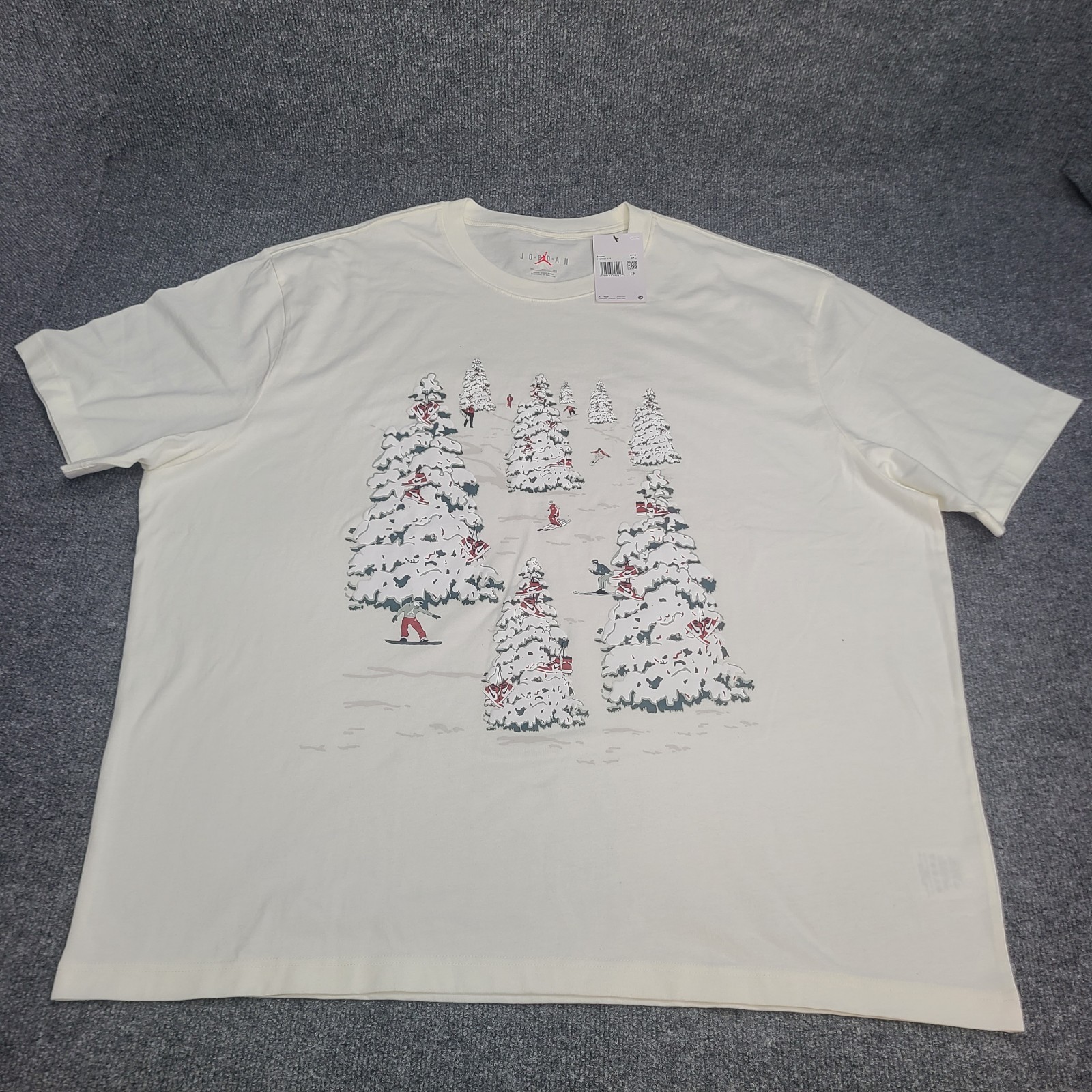 Jordan Shirt Men 3XL Off White Sail Brooklyn Holiday Sneaker Nike Air Cotton Tee