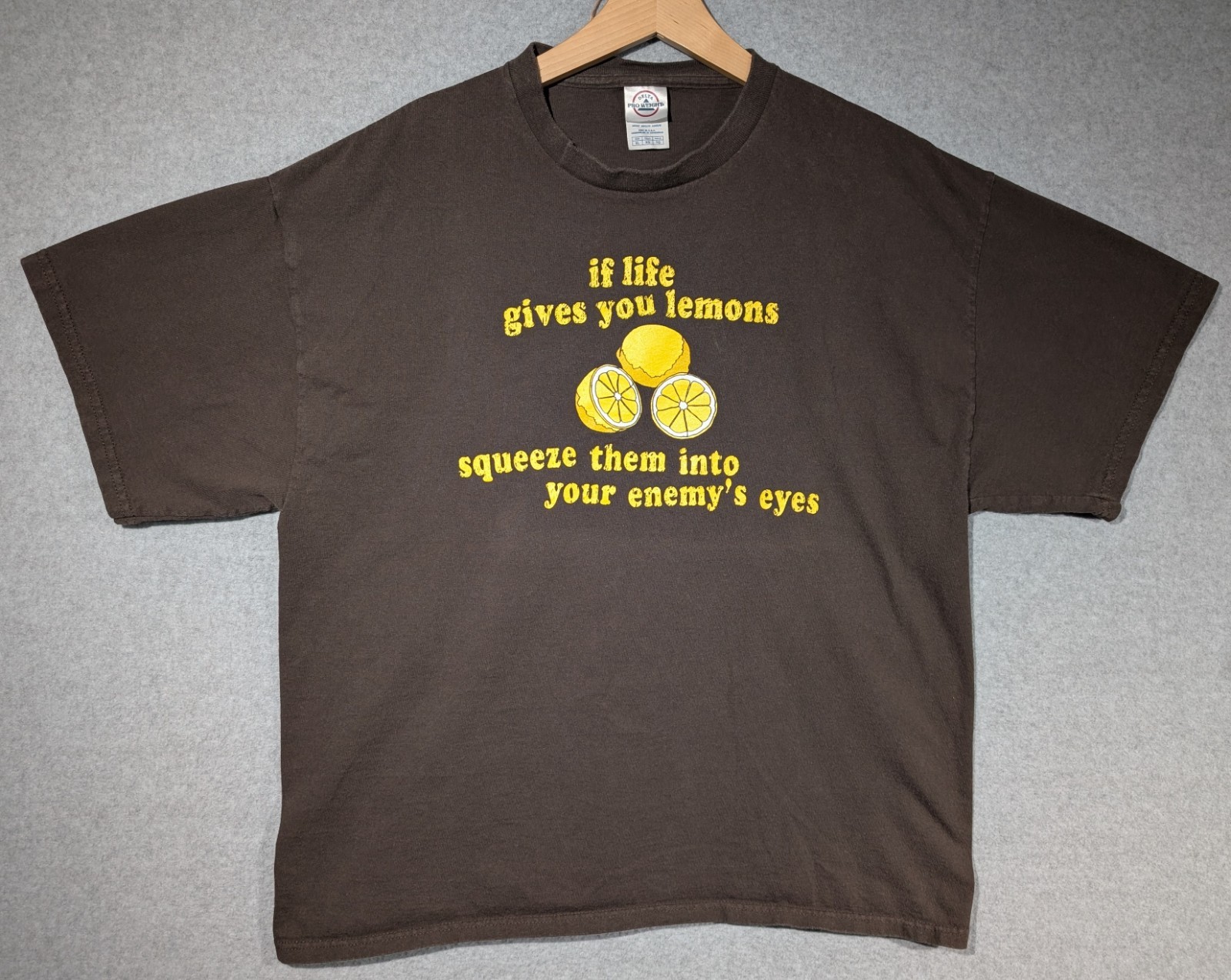 VTG Y2K Delta Pro Weight T Shirt Mens XL When Life Gives You Lemons Funny Tee