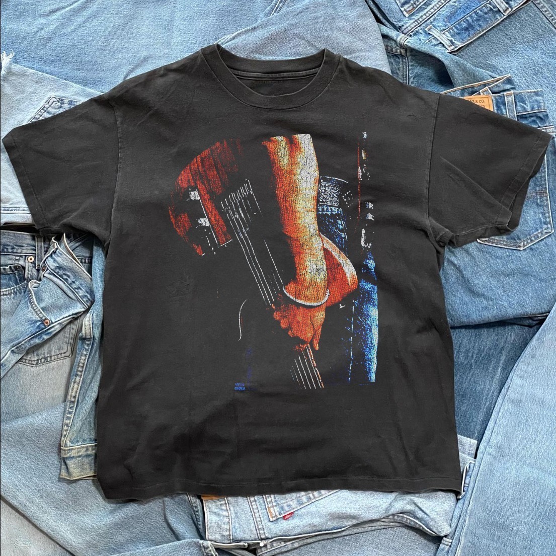 Bruce Springsteen 92 93 World Tour Aged T-Shirt Black XL