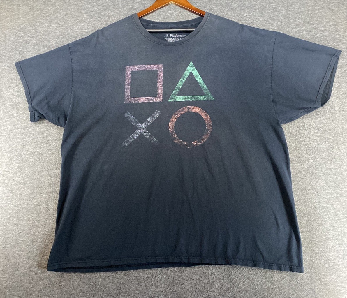 PlayStation T Shirt Button Logos Ripple Junction Blue Men’s 3XL SEE PICS