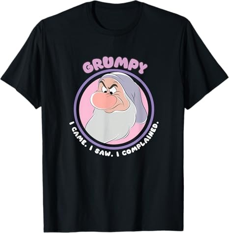Disney Snow White And The Seven Dwarfs Grumpy Mood T-Shirt Size S -5XL