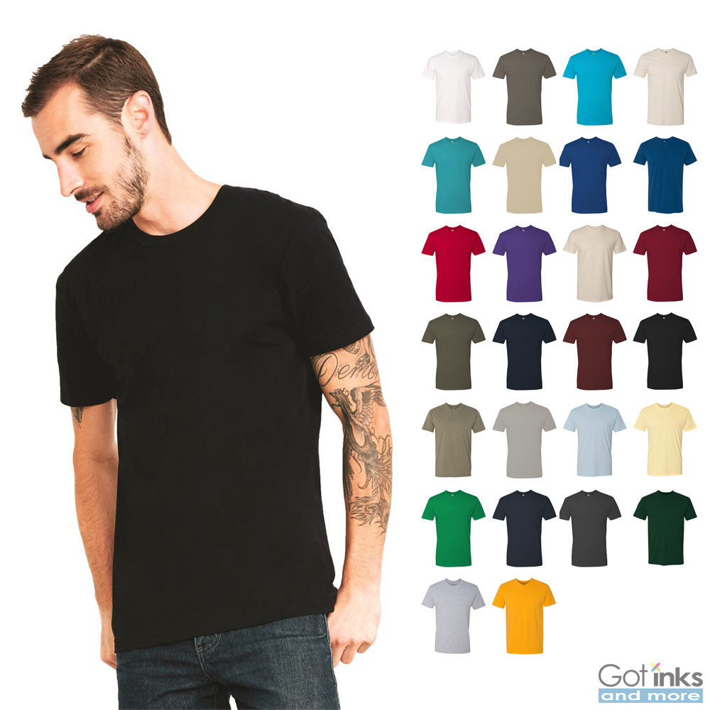 Next Level Mens Premium Short Sleeve Crew T-Shirt Plain Basic Cotton Tee 3600