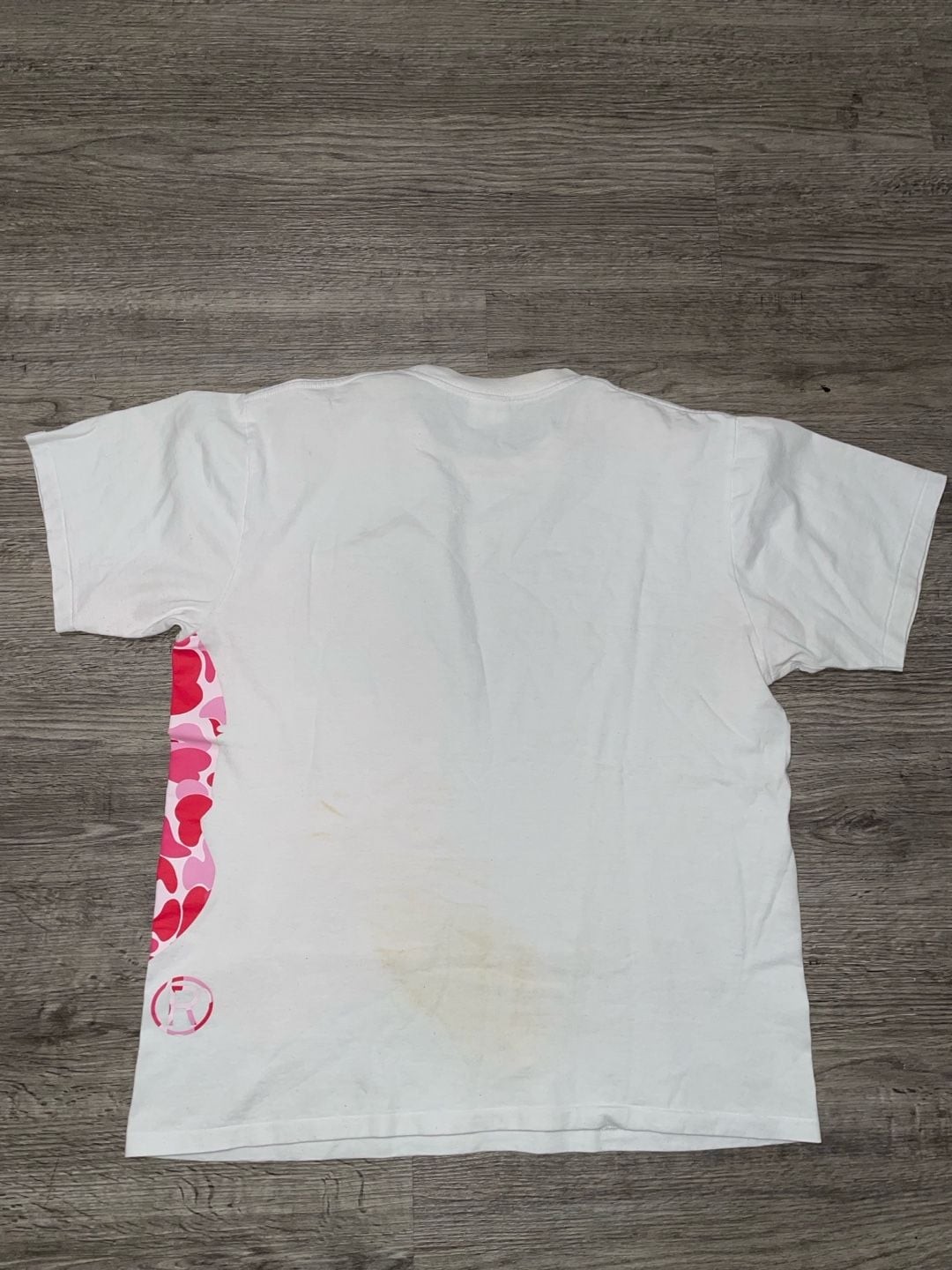 A Bathing Ape BAPE White Pink ABC Camo Side Big Ape Head T-Shirt
