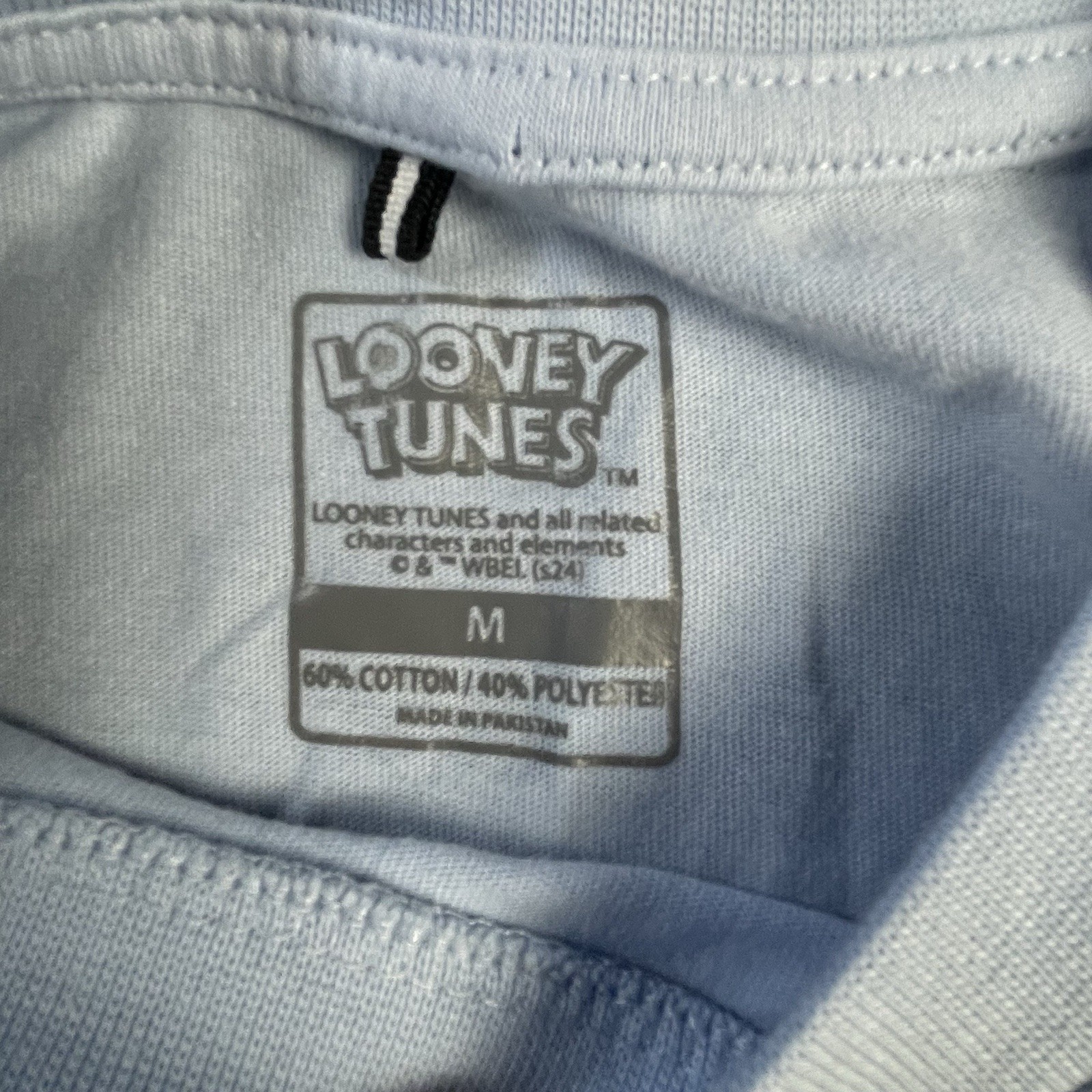 Looney Tunes T-Shirt Mens Medium Blue Bugs Bunny Graphic Print High Dive Diving