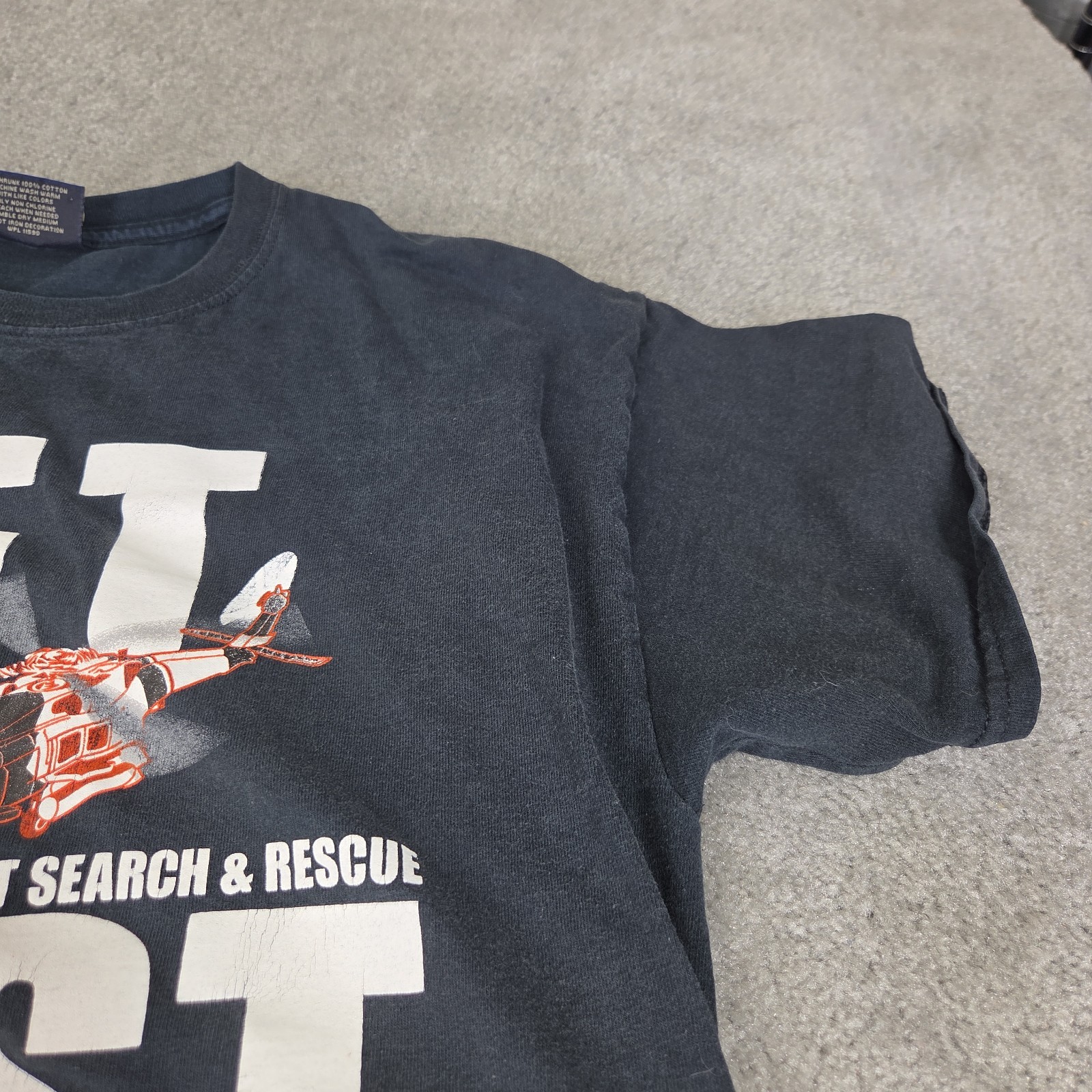 Vtg United States Coast Guard Search & Rescue MV Sport Shirt L Get Lost Support