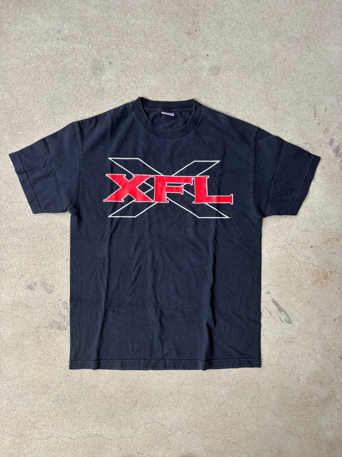 Vintage XFL Football League T Shirt Men’s Sz XL Promo Black