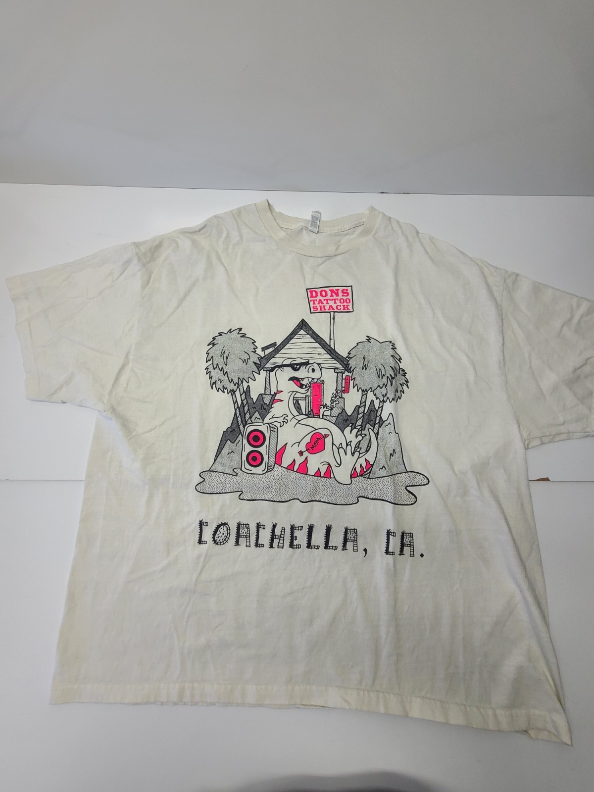 Don’s Tattoo Shack T Shirt Mens 3XL Coachella CA Tattoo Shop Dinosaur Graphic