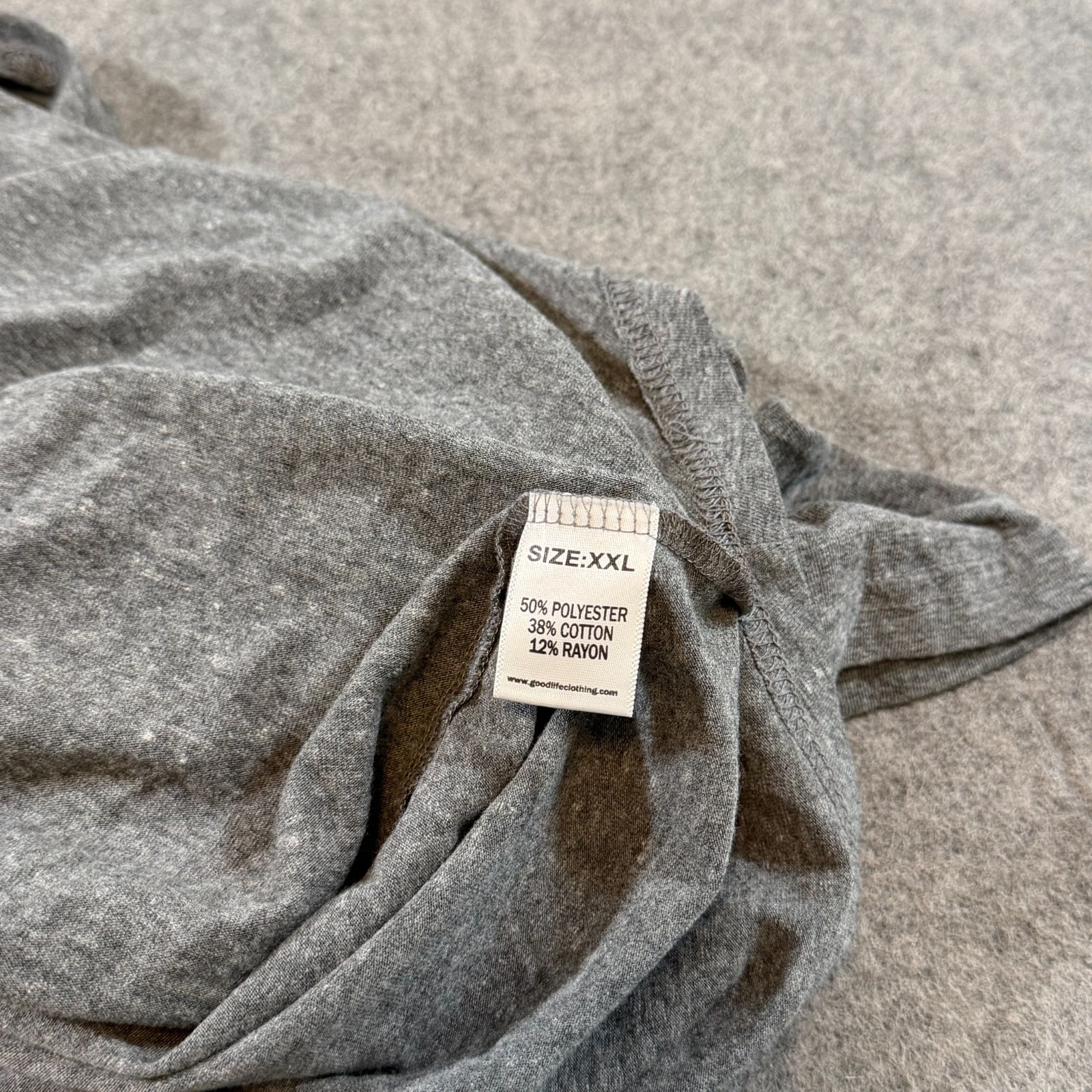 Goodlife Heathered Gray Tri-Blend Short Sleeve V-Neck T-Shirt Men’s Size XXL