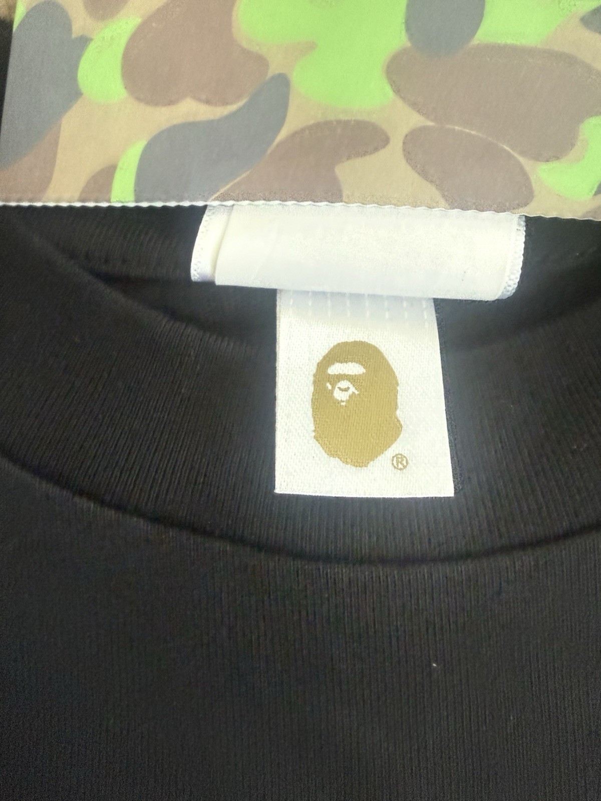 A Bathing Ape BAPE x Stussy Graphic Logo Tee Black Crew Neck Short Sleeve L