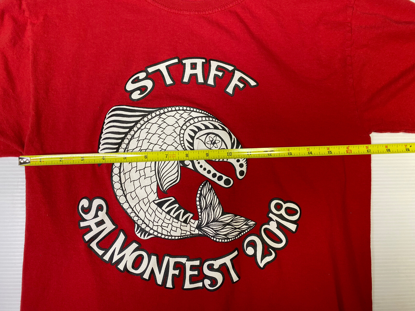Alaska Salmonfest 2018 Men’s Red Small Staff T-Shirt EUC