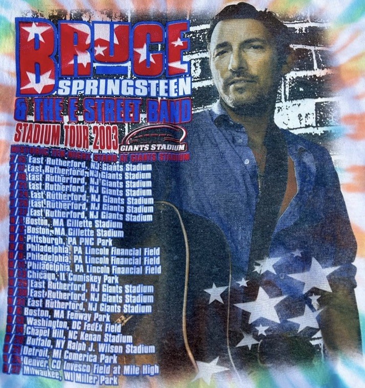Bruce Springsteen & The E Street Band 2003 Vintage Stadium Tour Tie Dye TShirt L