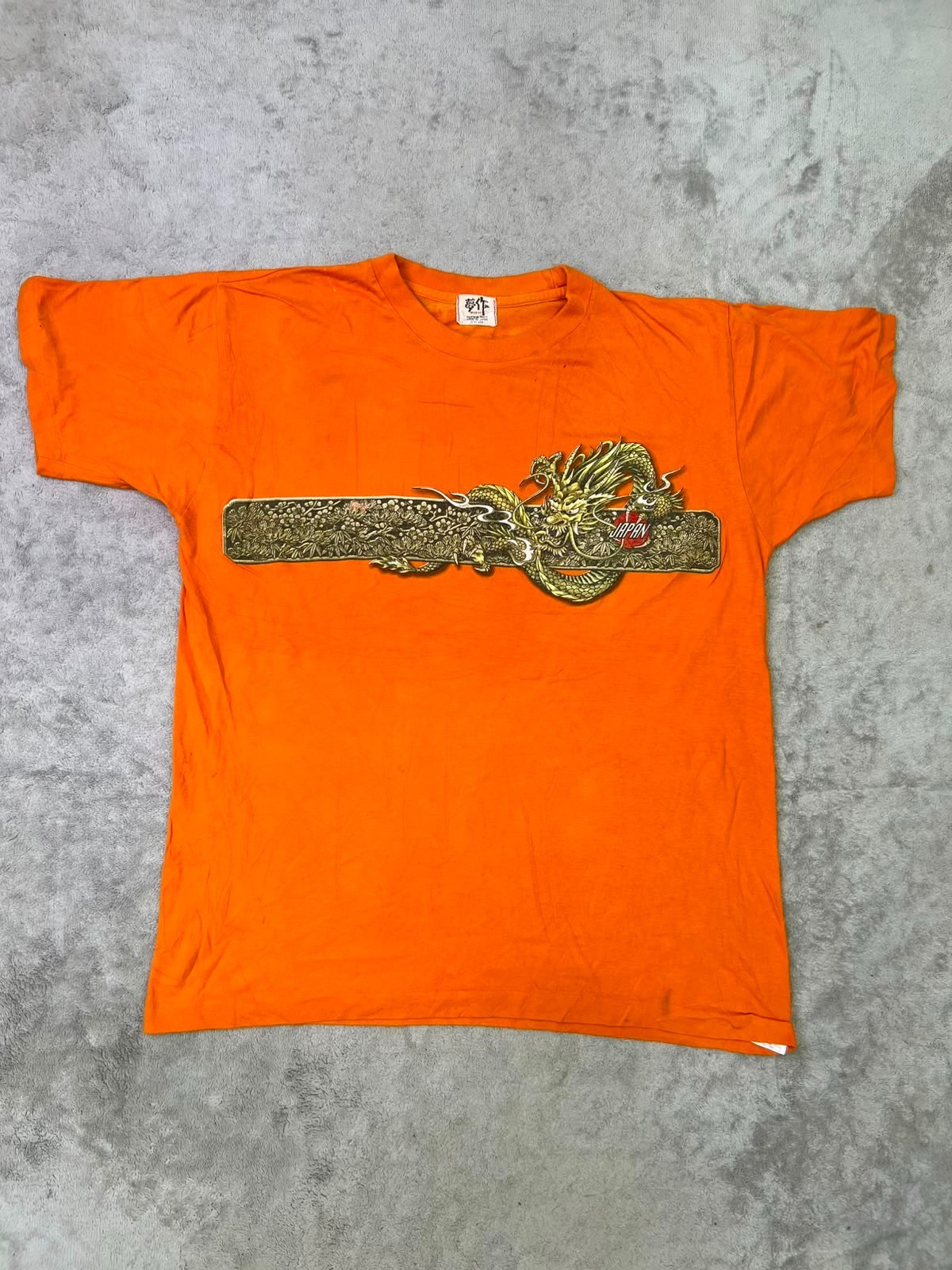 Vintage Japanese Dragon Japan Orange Single Stitch Tee