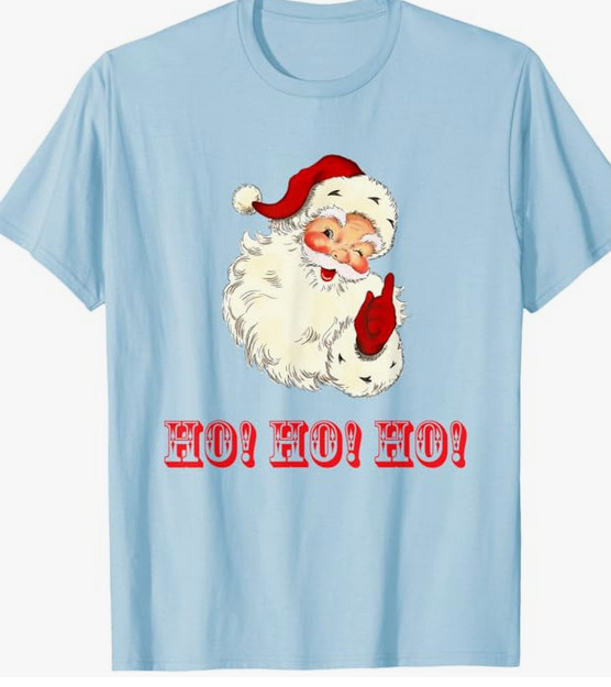 Santa Claus, Santa Vintage, Retro Graphic Ho! Ho! Ho! T-Shirt NEW!