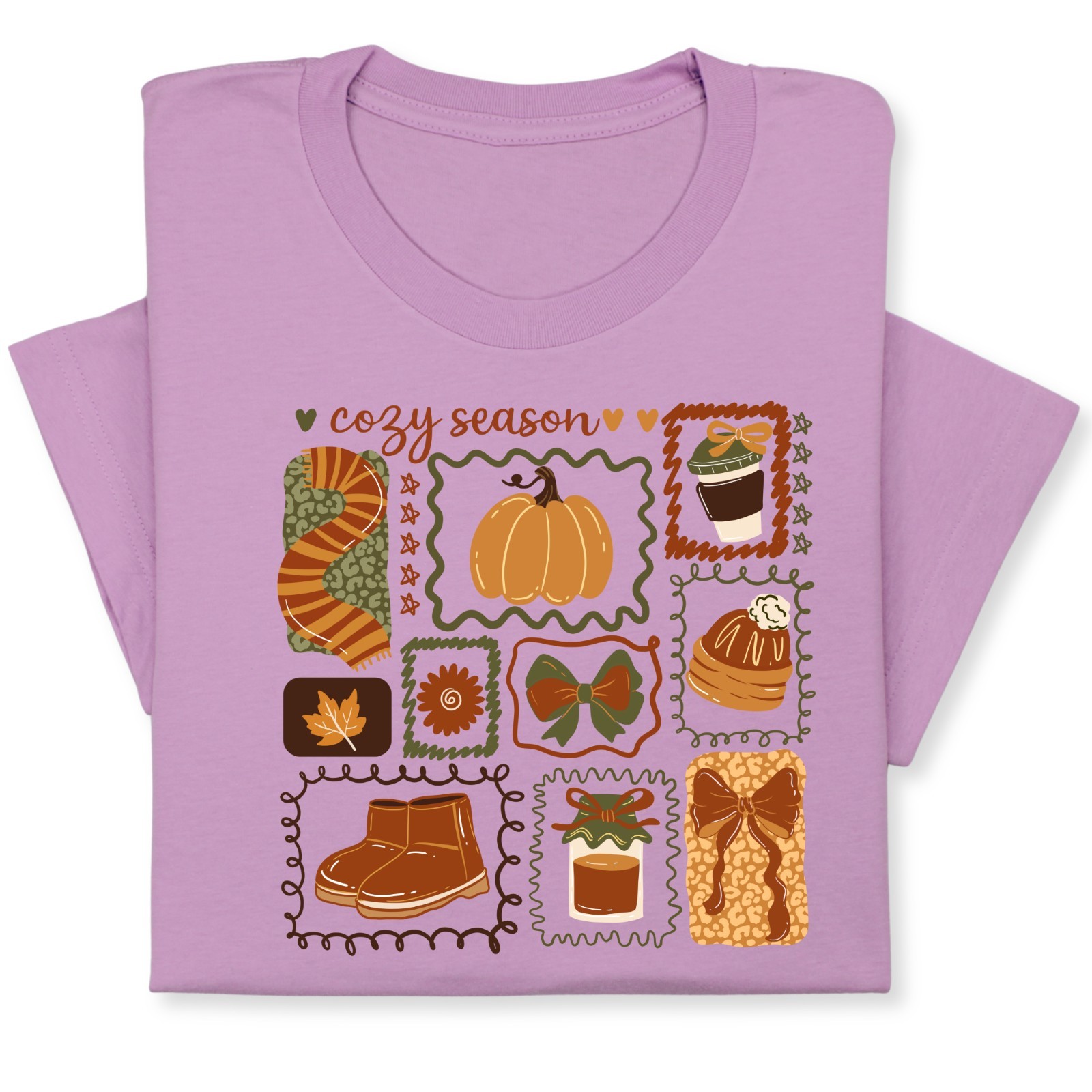 Cozy Season Fall T-Shirt, Autumn Coffee Pumpkin Graphic Tee Gift