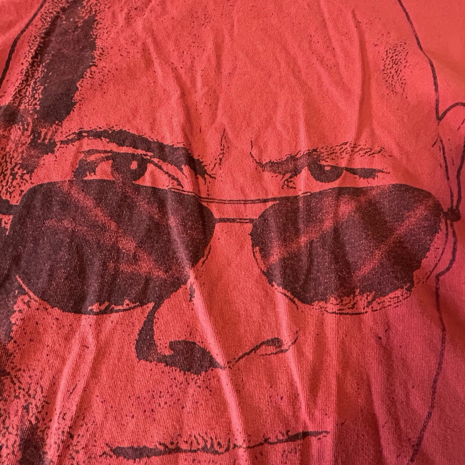 The Rock Dwayne Johnson WWE Shirt Men Large Red Short Sleeve Face Profile
