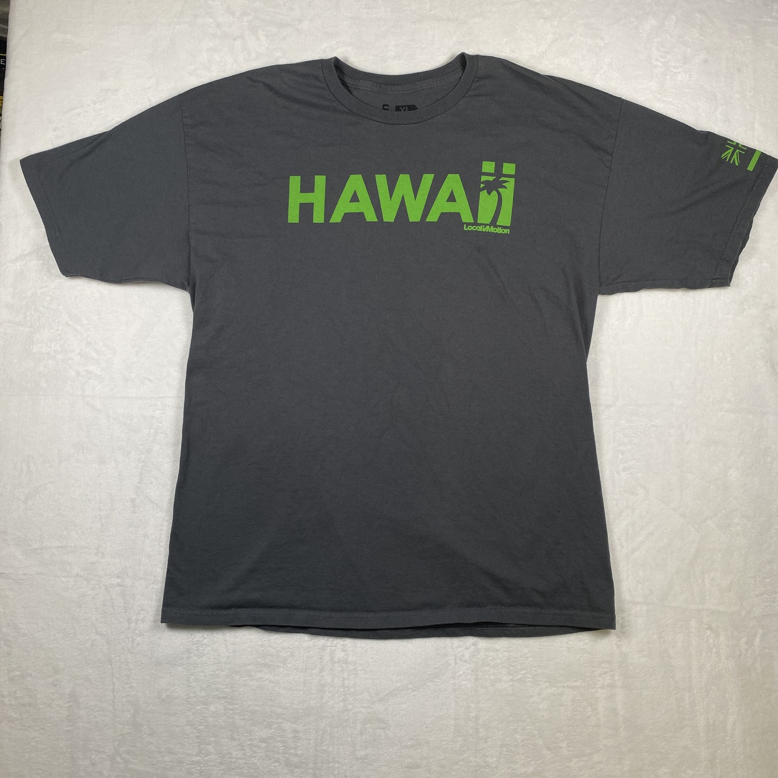 Local Motion Men’s Graphic T-Shirt Gray Size XL Hawaii Palm Tree